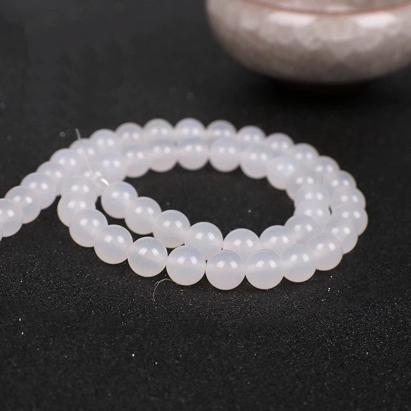 Malahill gemstone beads for jewelry making, sold per bag 5 strands inside, White Agate beads