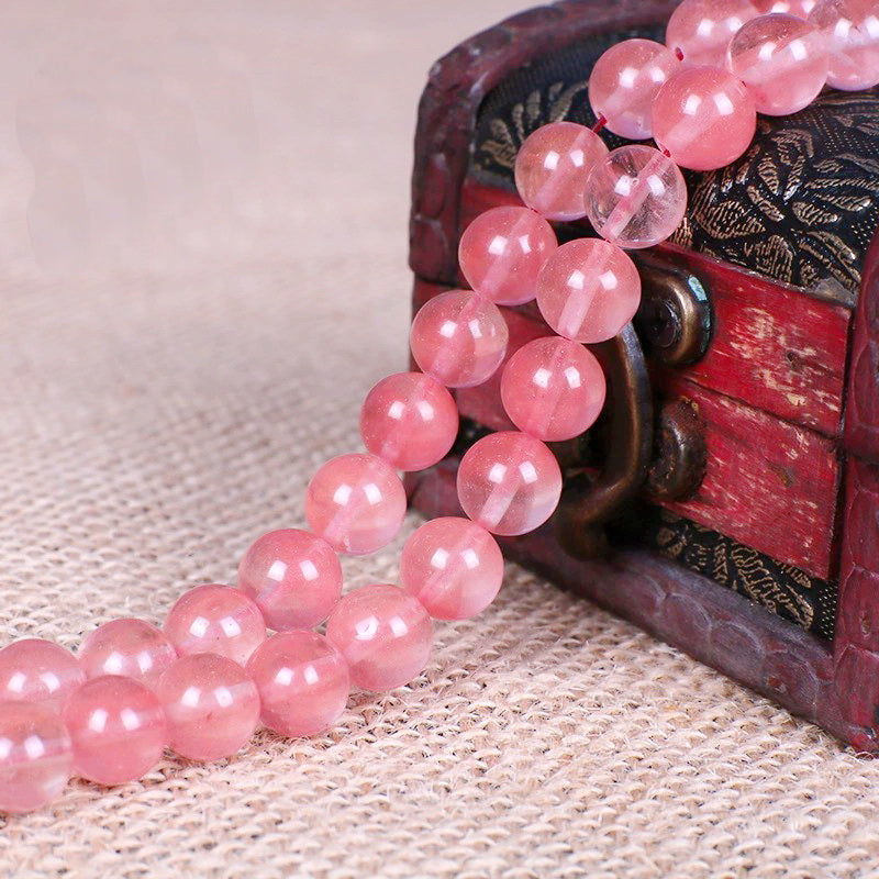 Malahill gemstone beads for jewelry making, sold per bag 5 strands inside, Cherry Quartz Synthetic beads