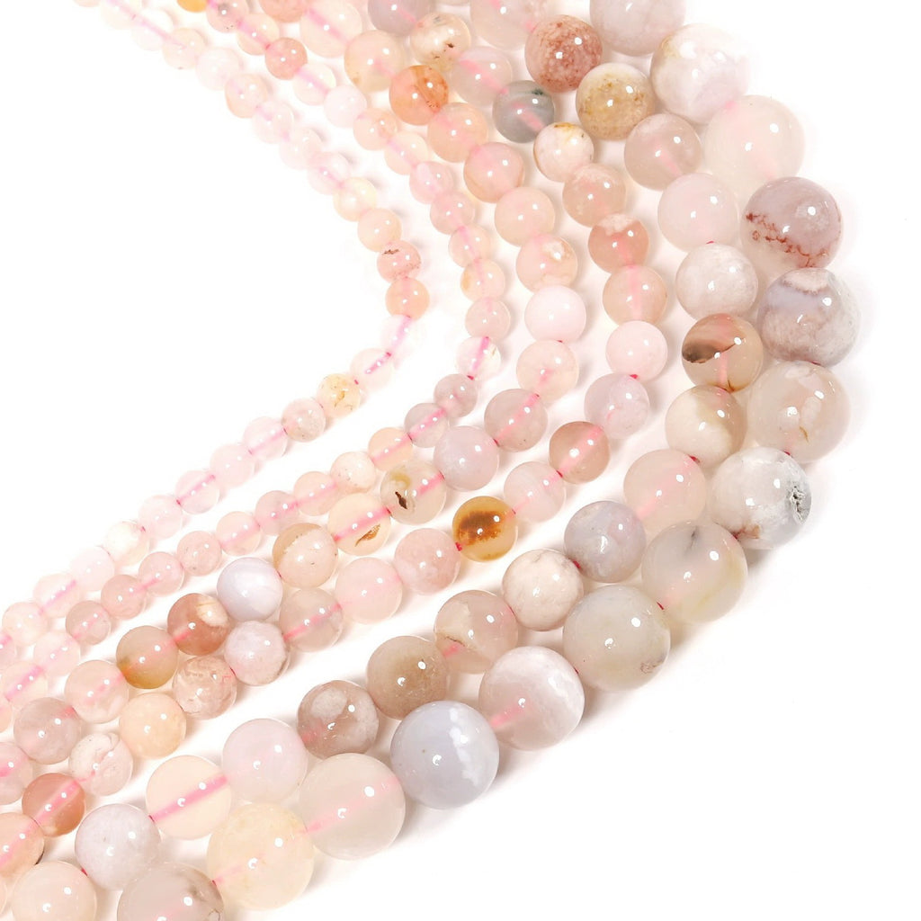 Malahill gemstone beads for jewelry making, sold per bag 5 strands inside, Sakura Agate beads