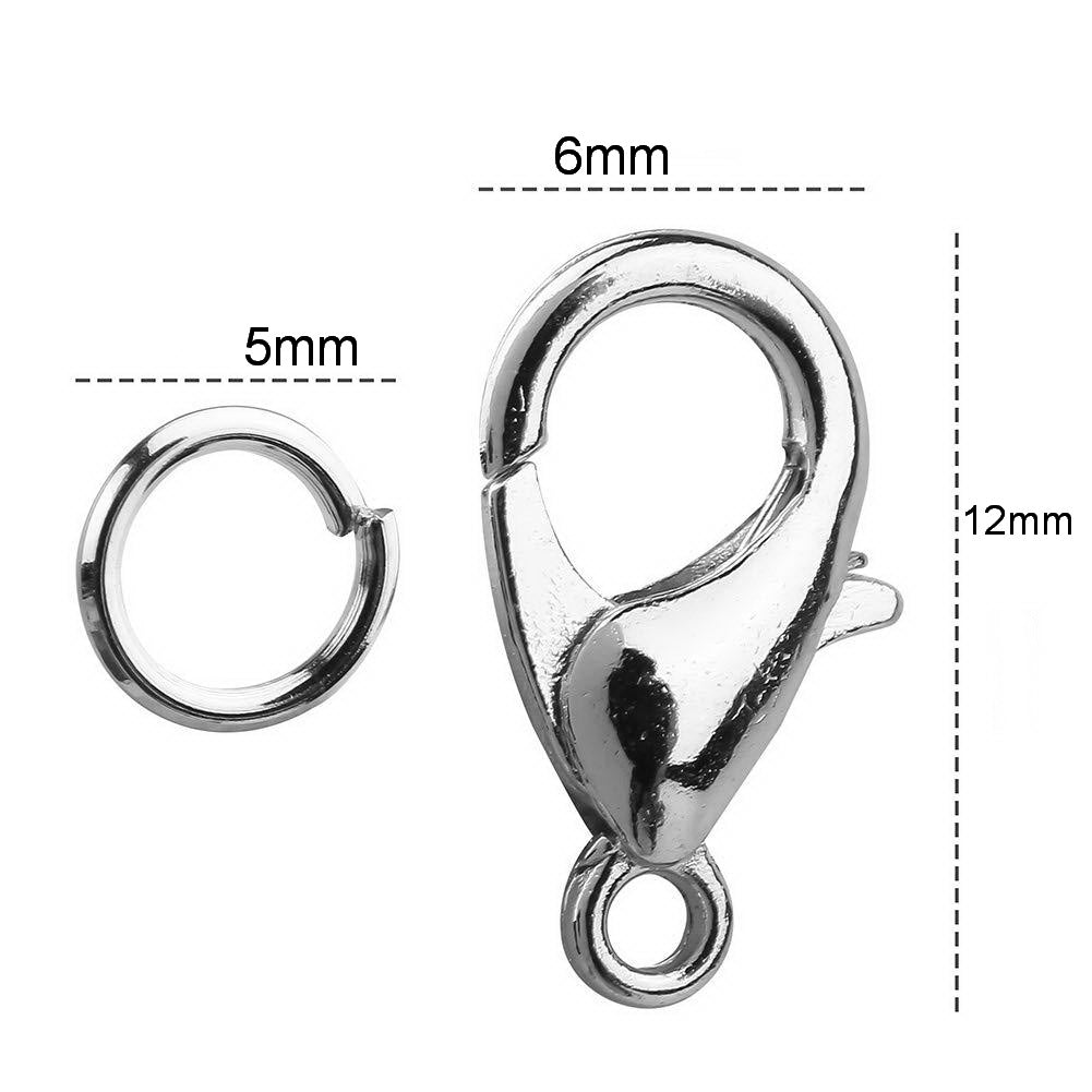 Malahill Jewelry Findings Kit with for Jewelry Making, 300Pcs Open Jump Rings and Lobster Clasps, A5 Ordinary Quality