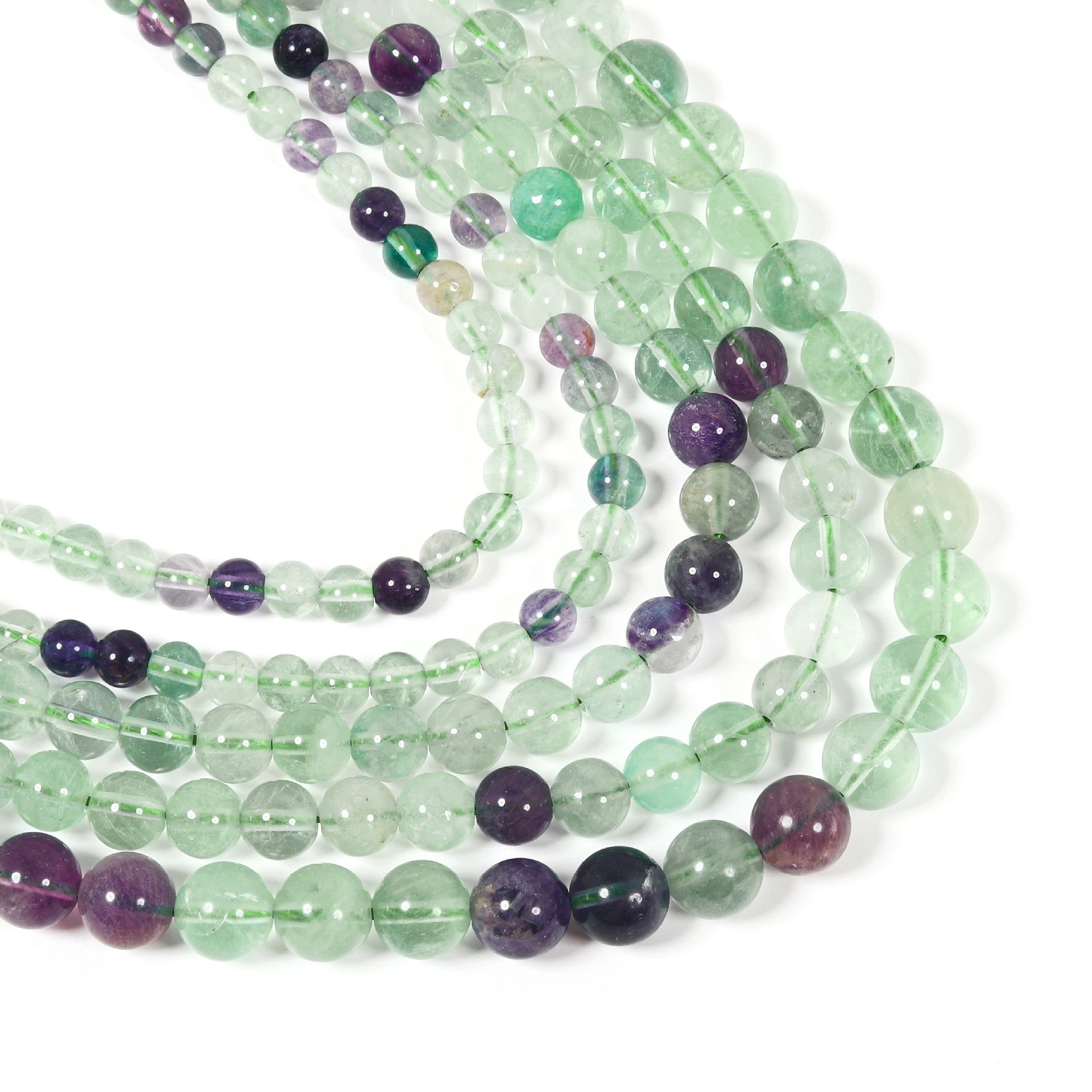 Malahill gemstone beads for jewelry making, sold per bag 5 strands inside, Rainbow Fluorite beads