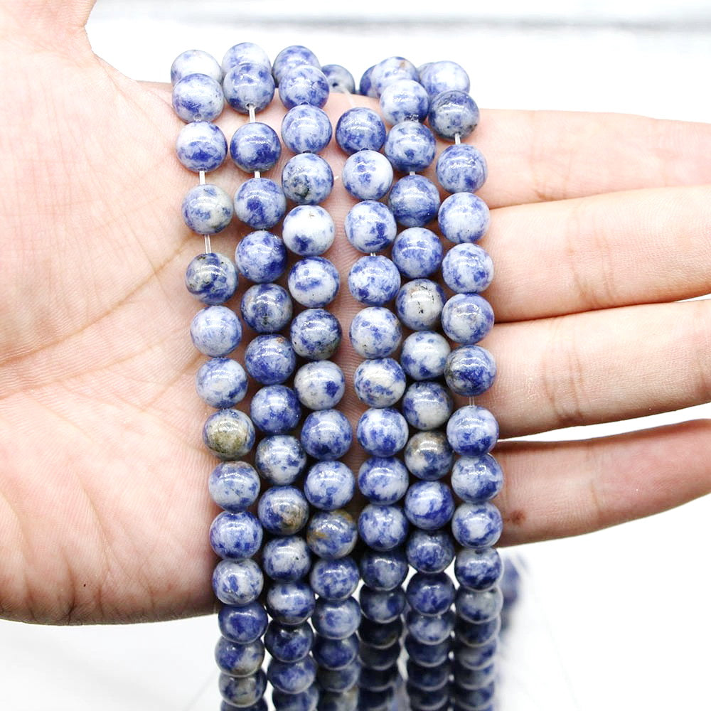Malahill gemstone beads for jewelry making, sold per bag 5 strands inside, Blue Spot Jasper beads