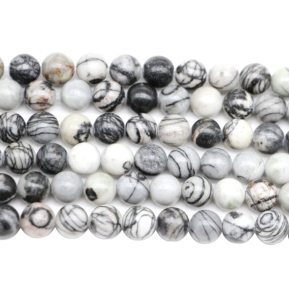 Malahill gemstone beads for jewelry making, sold per bag 5 strands inside, Black Net Jasper beads