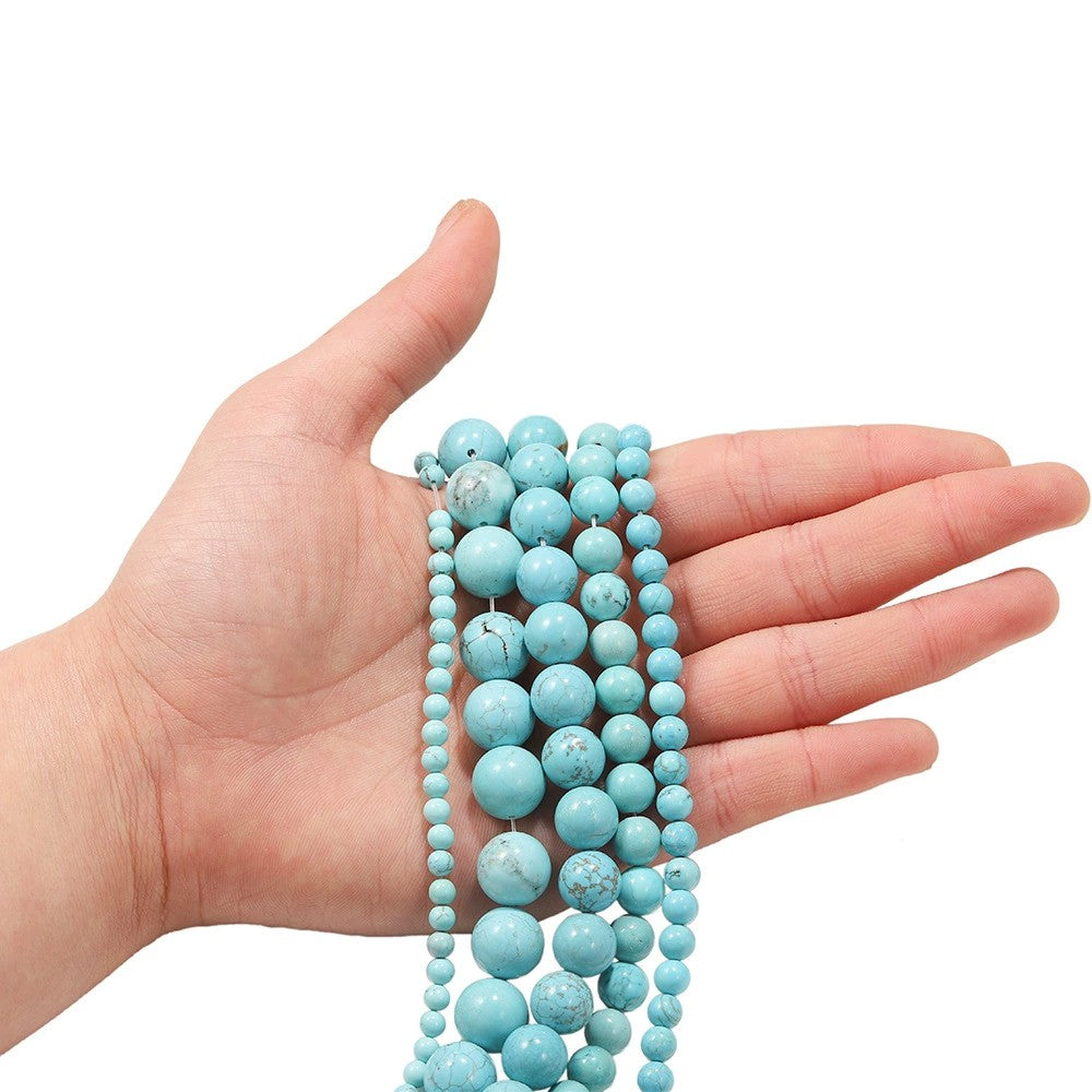 Malahill gemstone beads for jewelry making, sold per bag 5 strands inside, Blue Howlite Turquoise beads