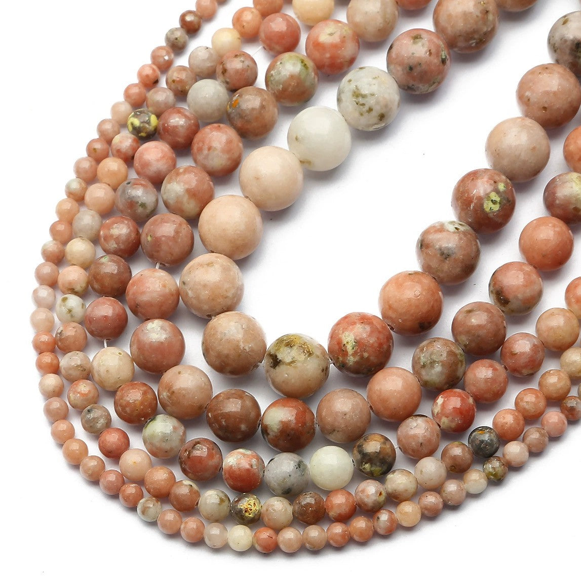 Malahill gemstone beads for jewelry making, sold per bag 5 strands inside, Plum Blossom Jasper beads