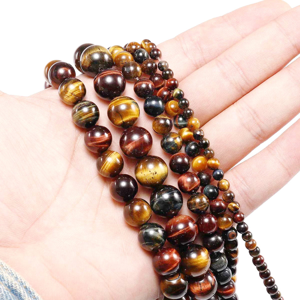 Malahill gemstone beads for jewelry making, sold per bag 5 strands inside, Mix Tiger's Eye beads