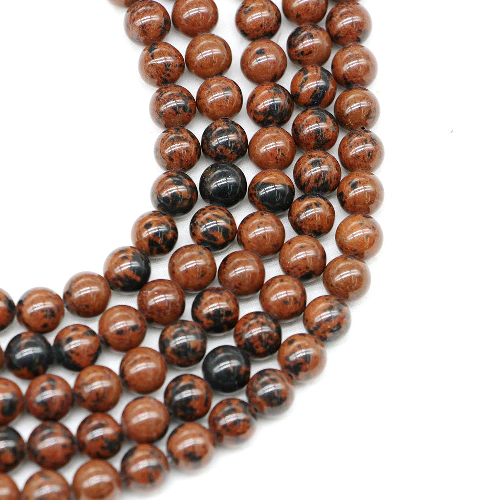 Malahill gemstone beads for jewelry making, sold per bag 5 strands inside, Mahogany Obsidian beads