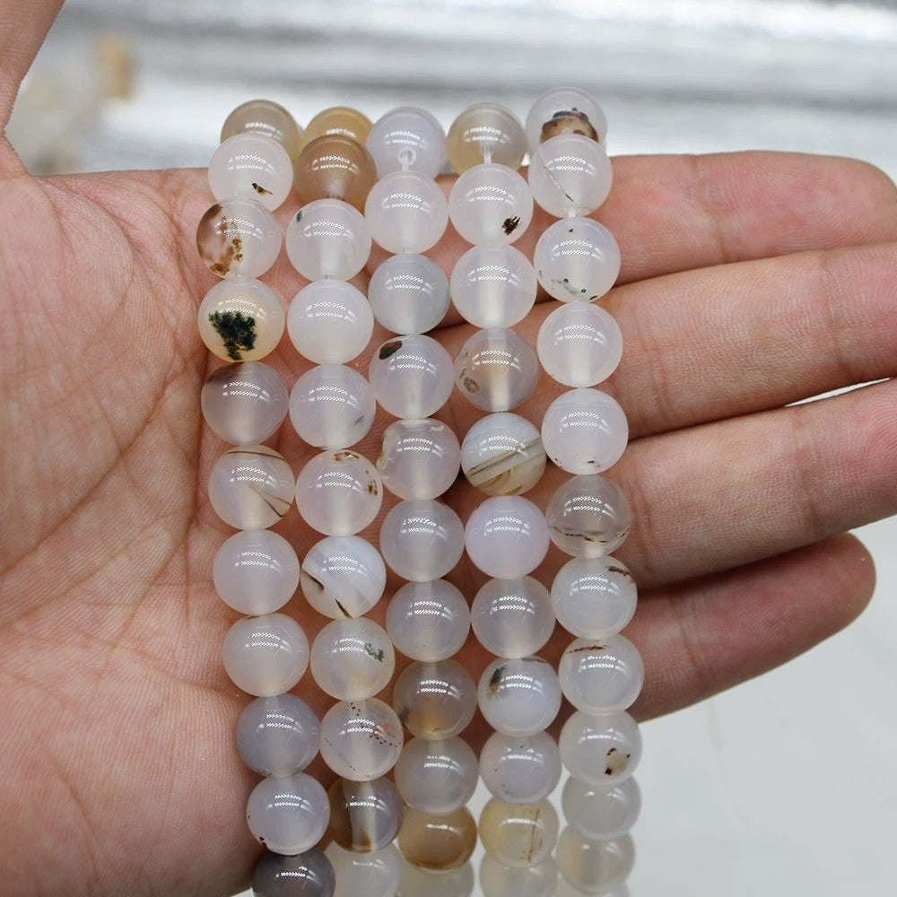Malahill gemstone beads for jewelry making, sold per bag 5 strands inside, Flower Agate beads