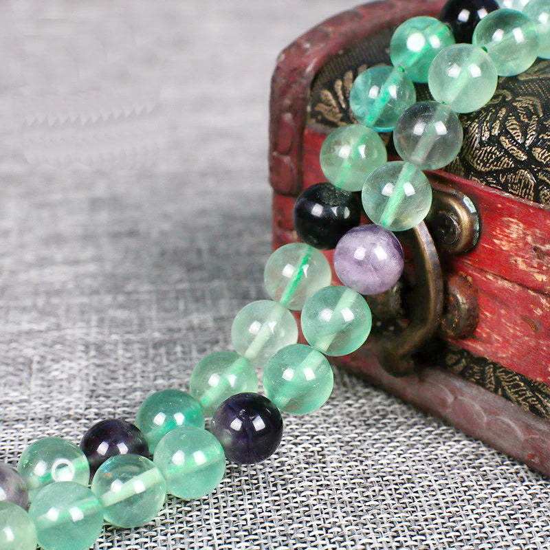 Malahill gemstone beads for jewelry making, sold per bag 5 strands inside, Rainbow Fluorite beads