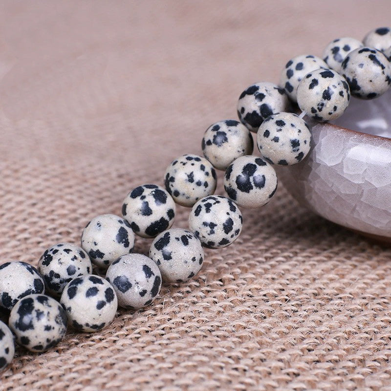 Malahill gemstone beads for jewelry making, sold per bag 5 strands inside, Dalmatian beads