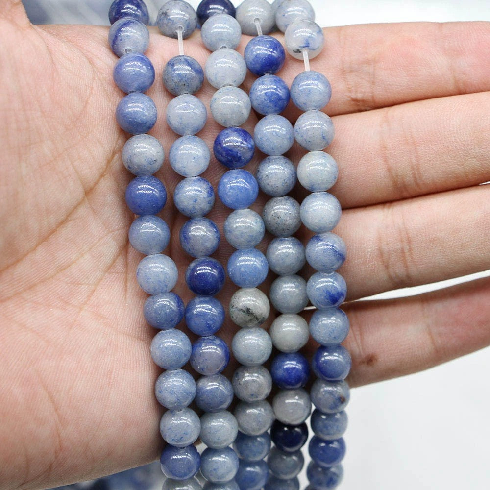 Malahill gemstone beads for jewelry making, sold per bag 5 strands inside, Blue Aventurine beads
