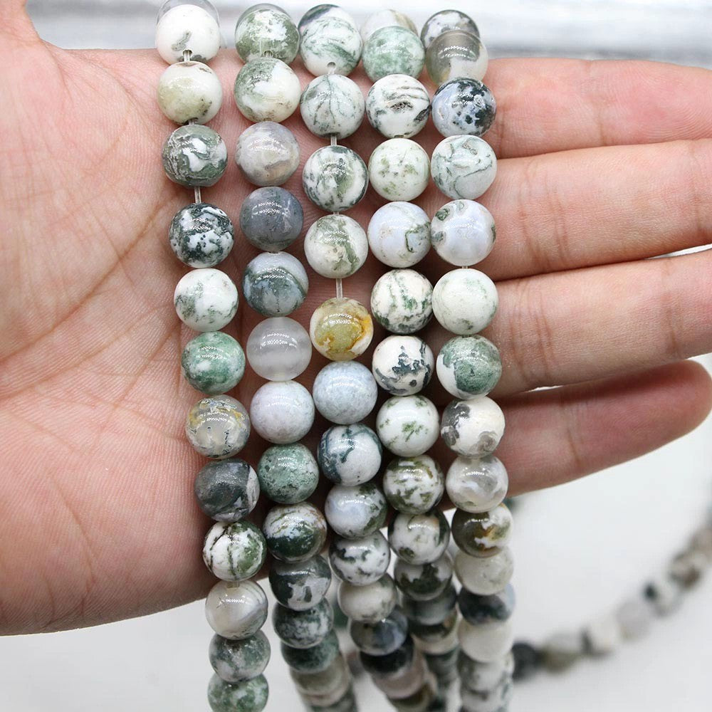 Malahill gemstone beads for jewelry making, sold per bag 5 strands inside, Tree Agate beads