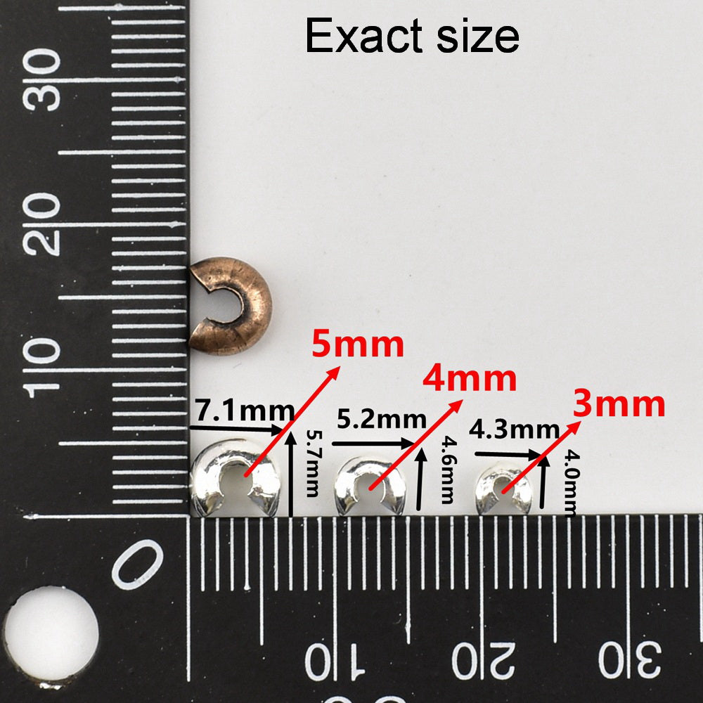 Malahill jewelry findings crimp beads cover for jewelry necklace bracelet making, sold per bag 100 pieces inside