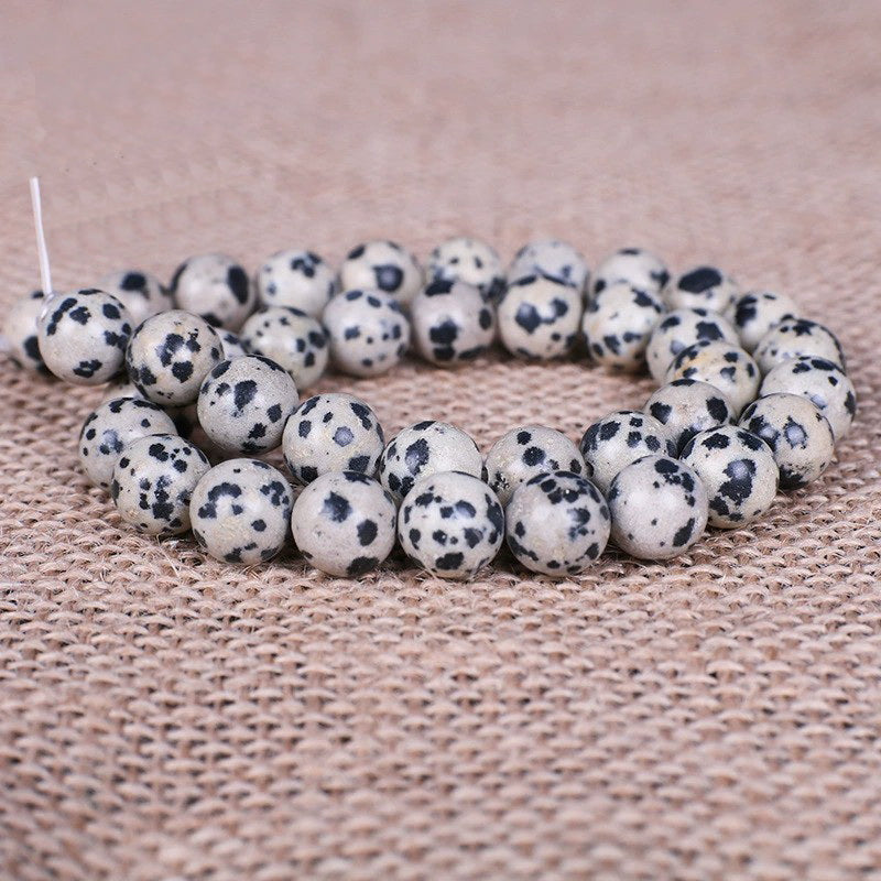 Malahill gemstone beads for jewelry making, sold per bag 5 strands inside, Dalmatian beads
