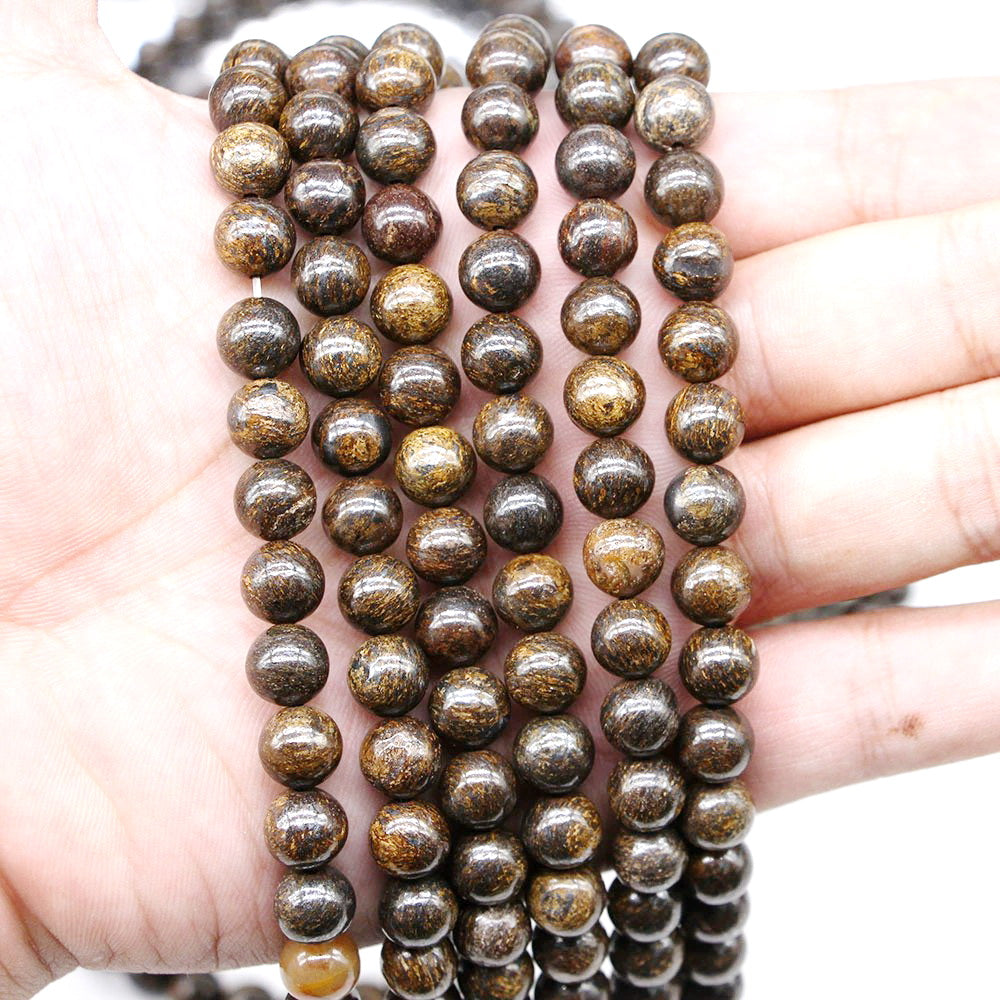 Malahill gemstone beads for jewelry making, sold per bag 5 strands inside, Bronzite beads