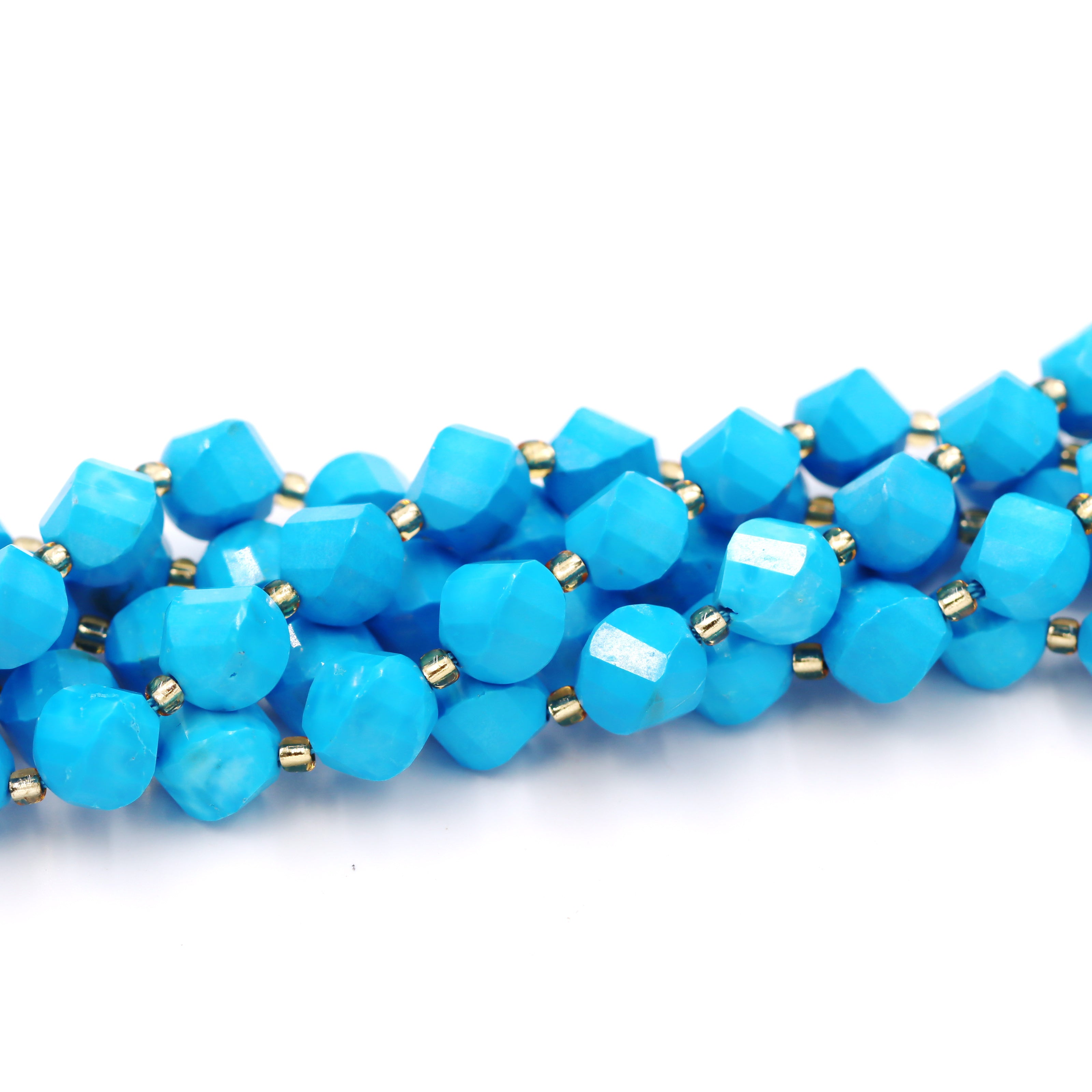Malahill faceted S shape stone beads for jewelry making, sold per bag 5 strands inside, Dark Blue Howlite Turquoise beads