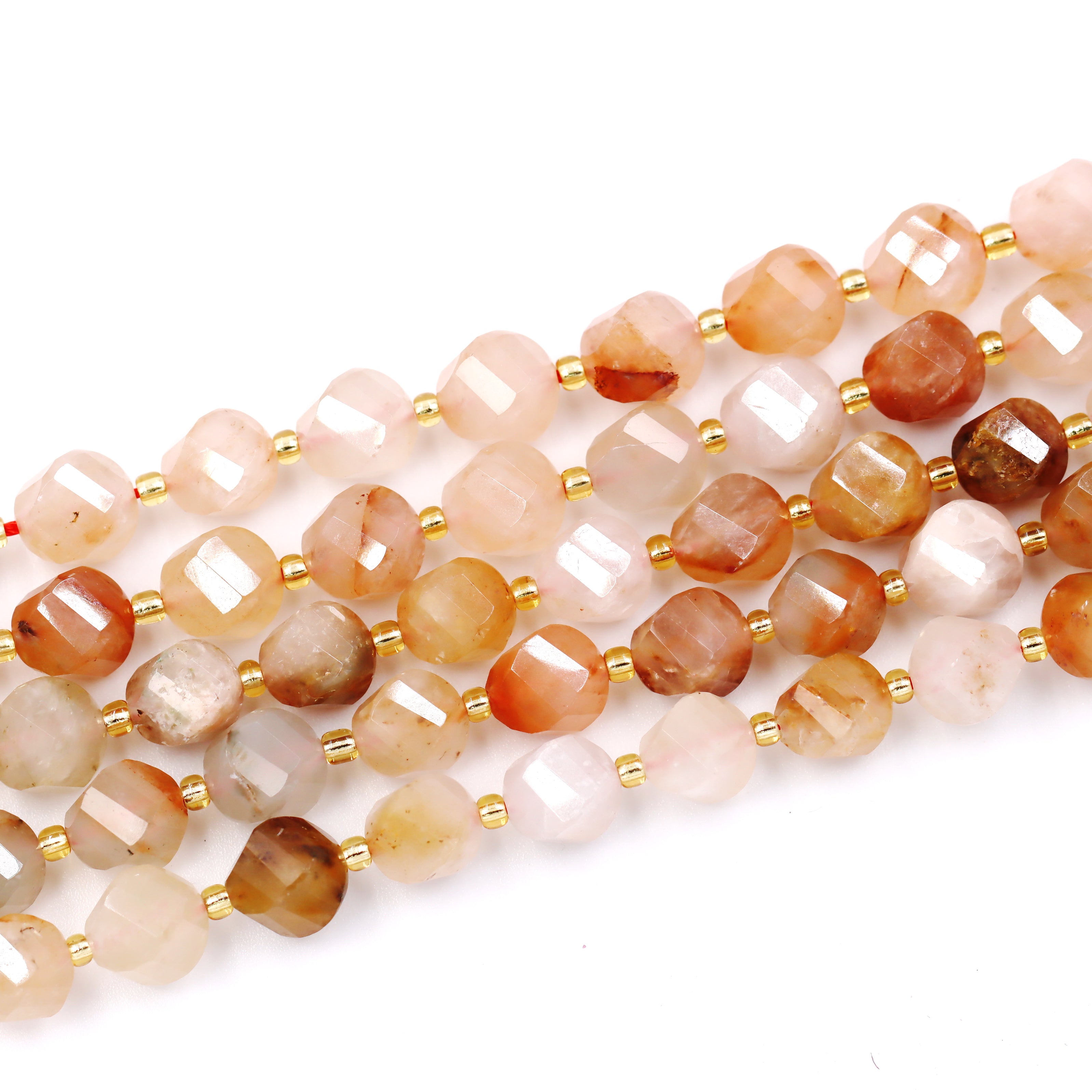 Malahill faceted S shape stone beads for jewelry making, sold per bag 5 strands inside, Sakura Quartz beads