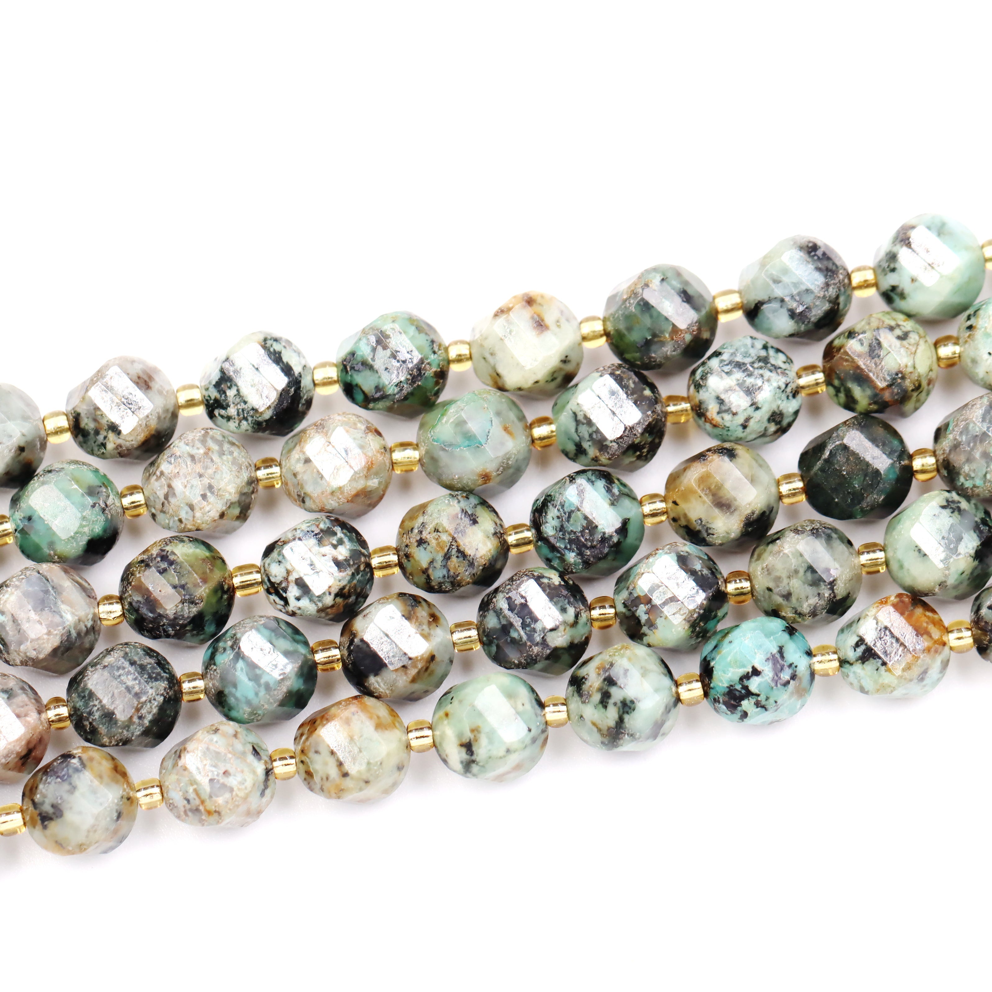 Malahill faceted S shape stone beads for jewelry making, sold per bag 5 strands inside, African Turquoise beads