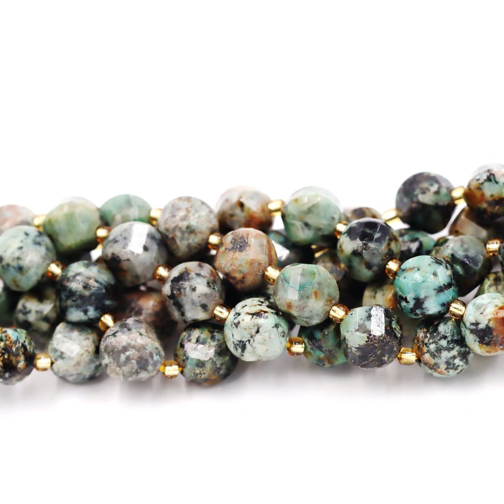 Malahill faceted S shape stone beads for jewelry making, sold per bag 5 strands inside, African Turquoise beads
