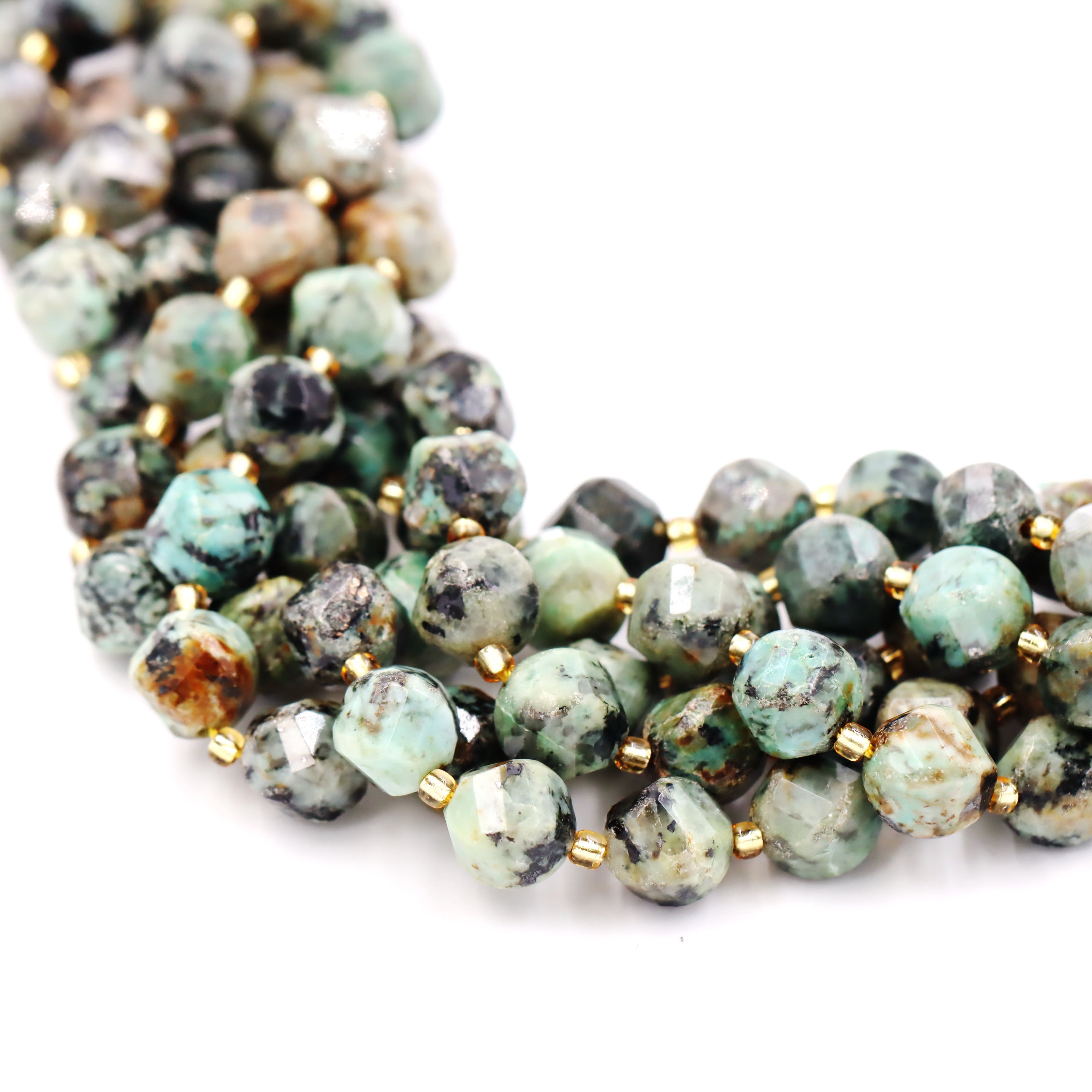 Malahill faceted S shape stone beads for jewelry making, sold per bag 5 strands inside, African Turquoise beads