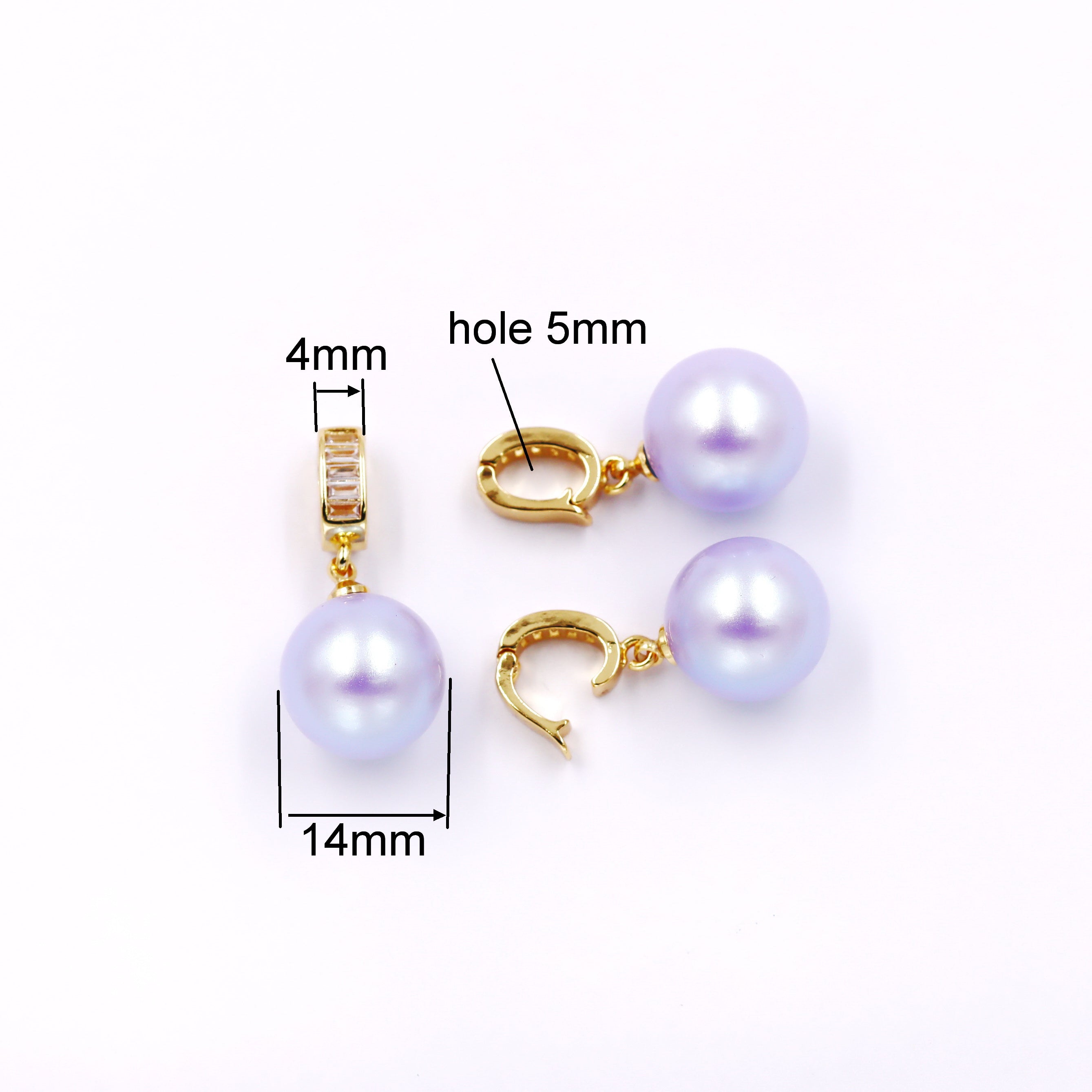 Malahill 14mm stimulated pearl charms for jewelry making 5 pieces