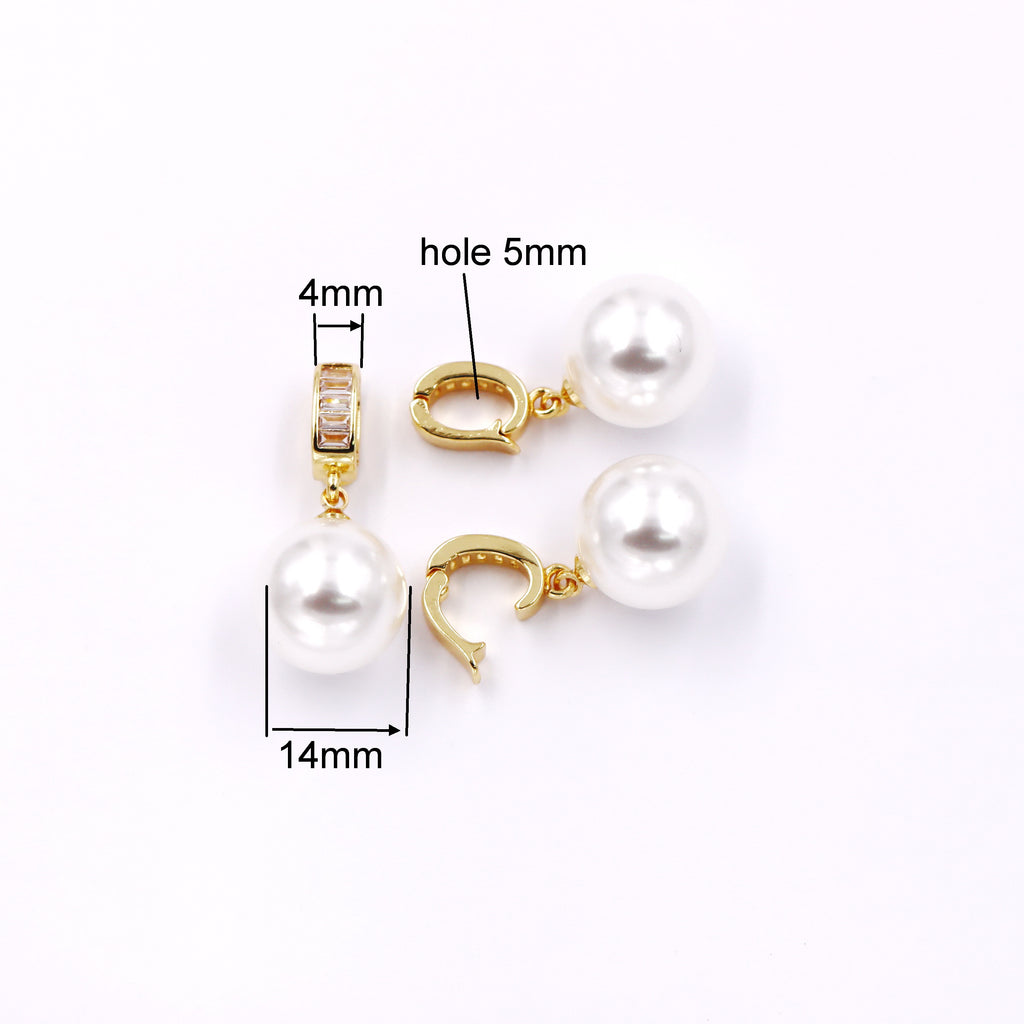 Malahill 14mm stimulated pearl charms for jewelry making 5 pieces