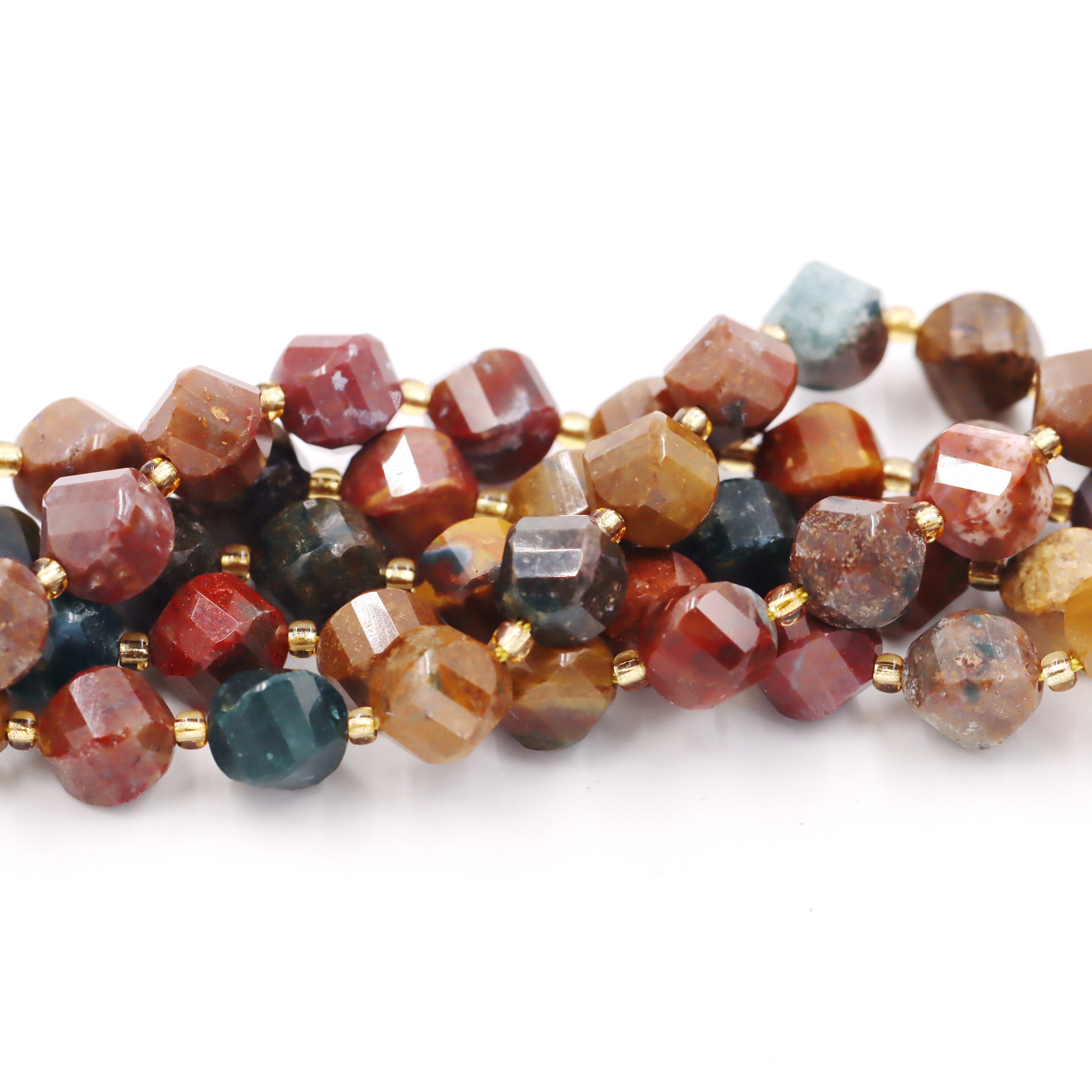 Malahill faceted S shape stone beads for jewelry making, sold per bag 5 strands inside, Ocean Agate beads