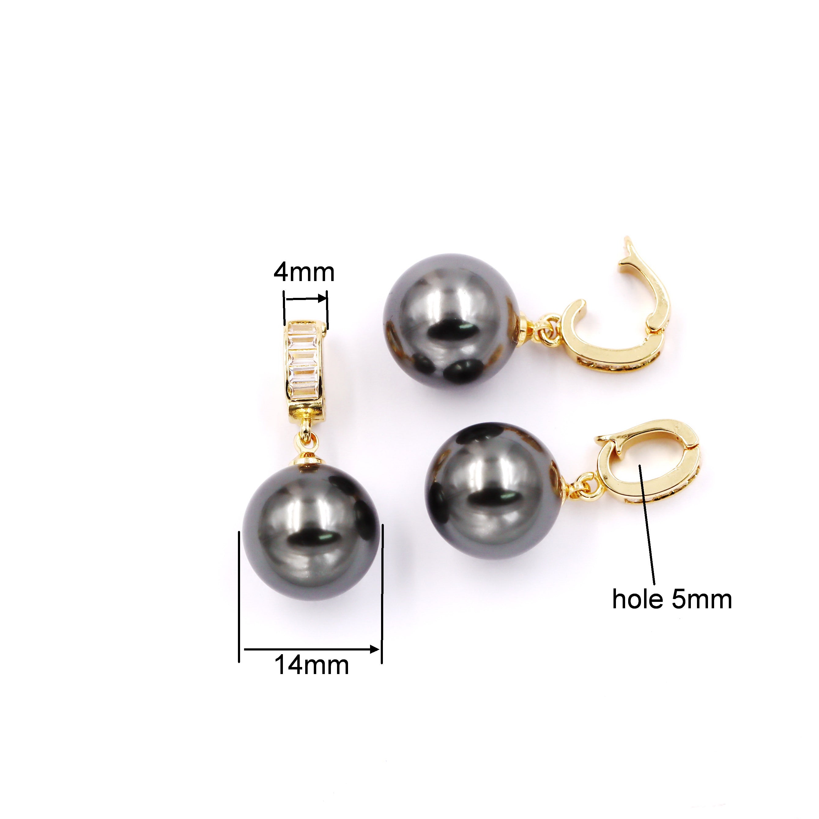 Malahill 14mm stimulated pearl charms for jewelry making 5 pieces