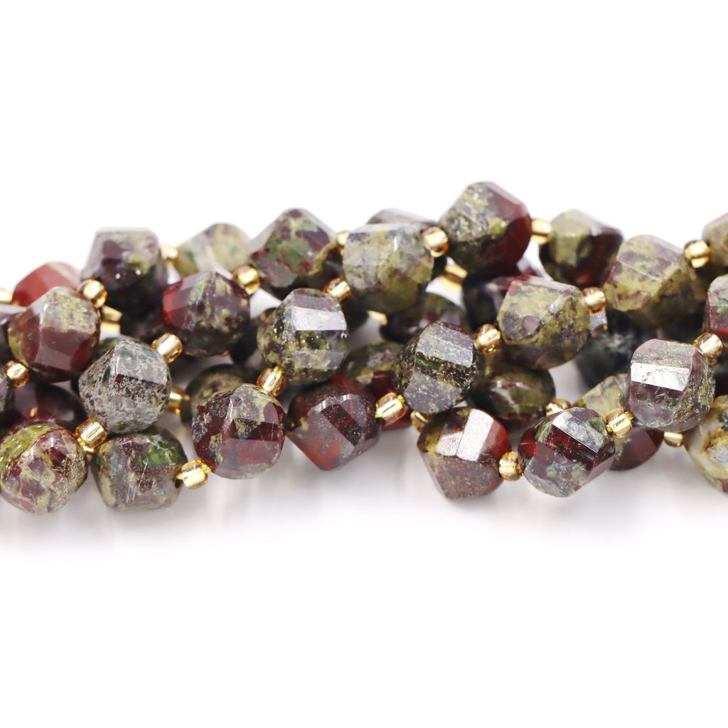 Malahill faceted S shape stone beads for jewelry making, sold per bag 5 strands inside, Russia Bloodstone beads