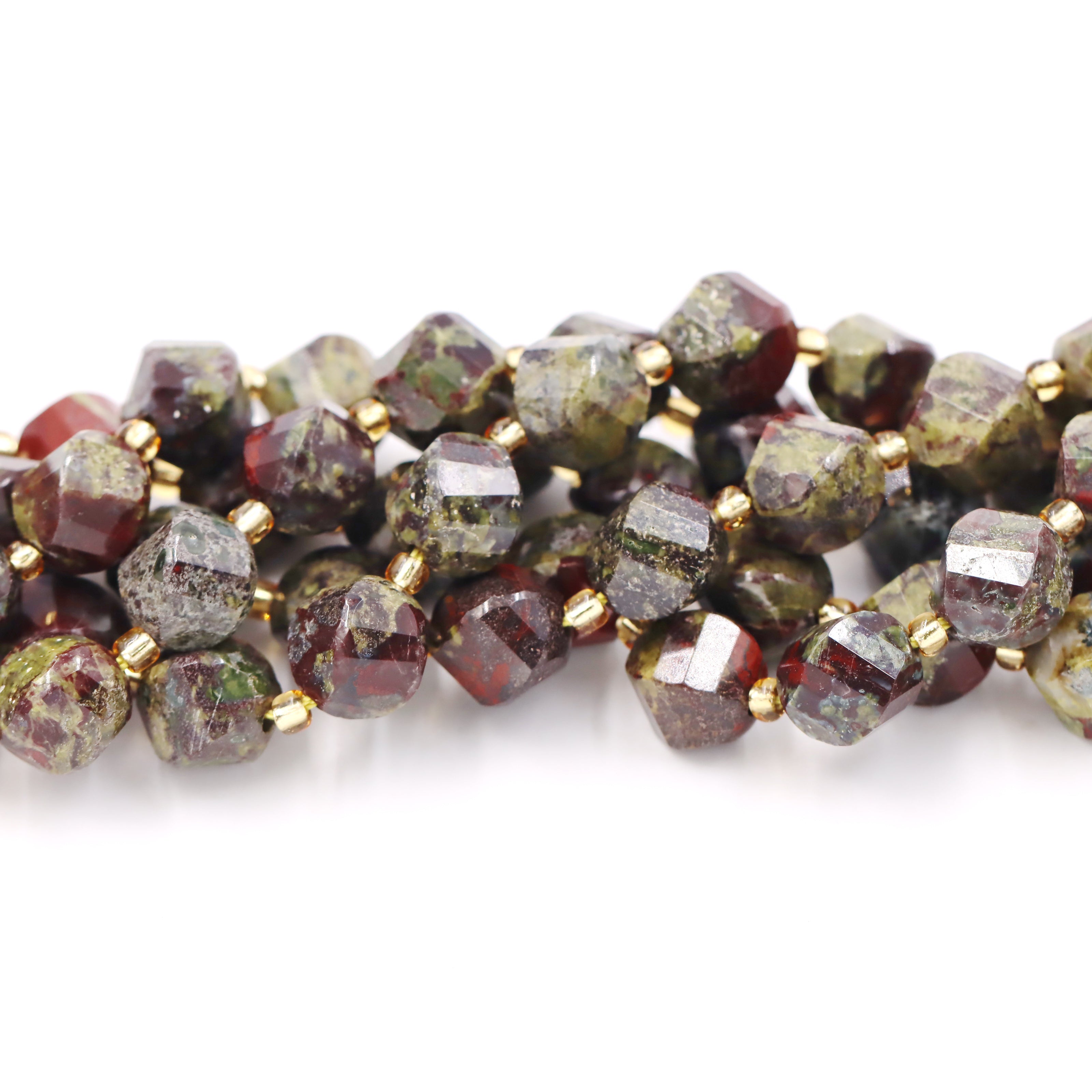 Malahill faceted S shape stone beads for jewelry making, sold per bag 5 strands inside, Russia Bloodstone beads