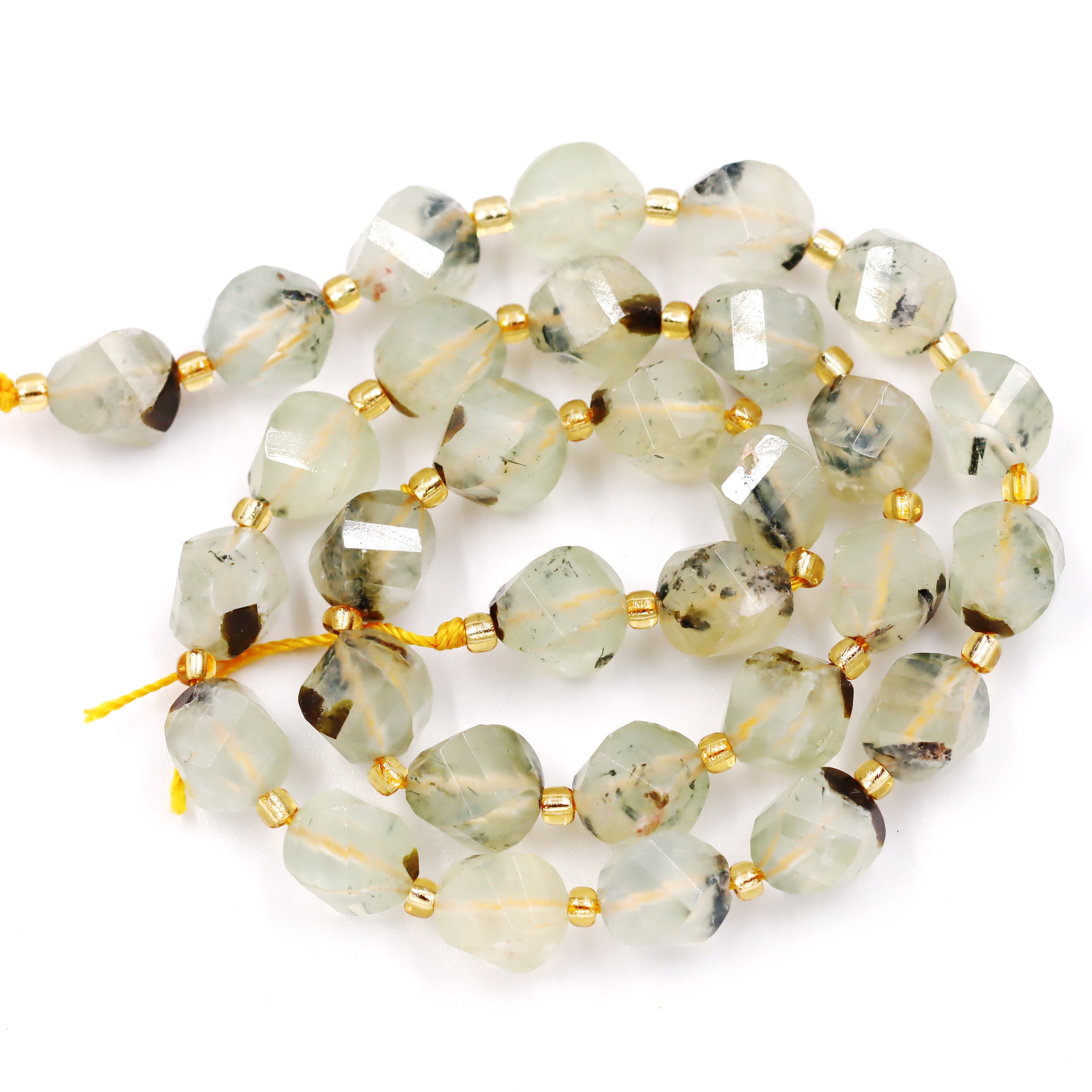 Malahill faceted S shape stone beads for jewelry making, sold per bag 5 strands inside, Prehnite beads