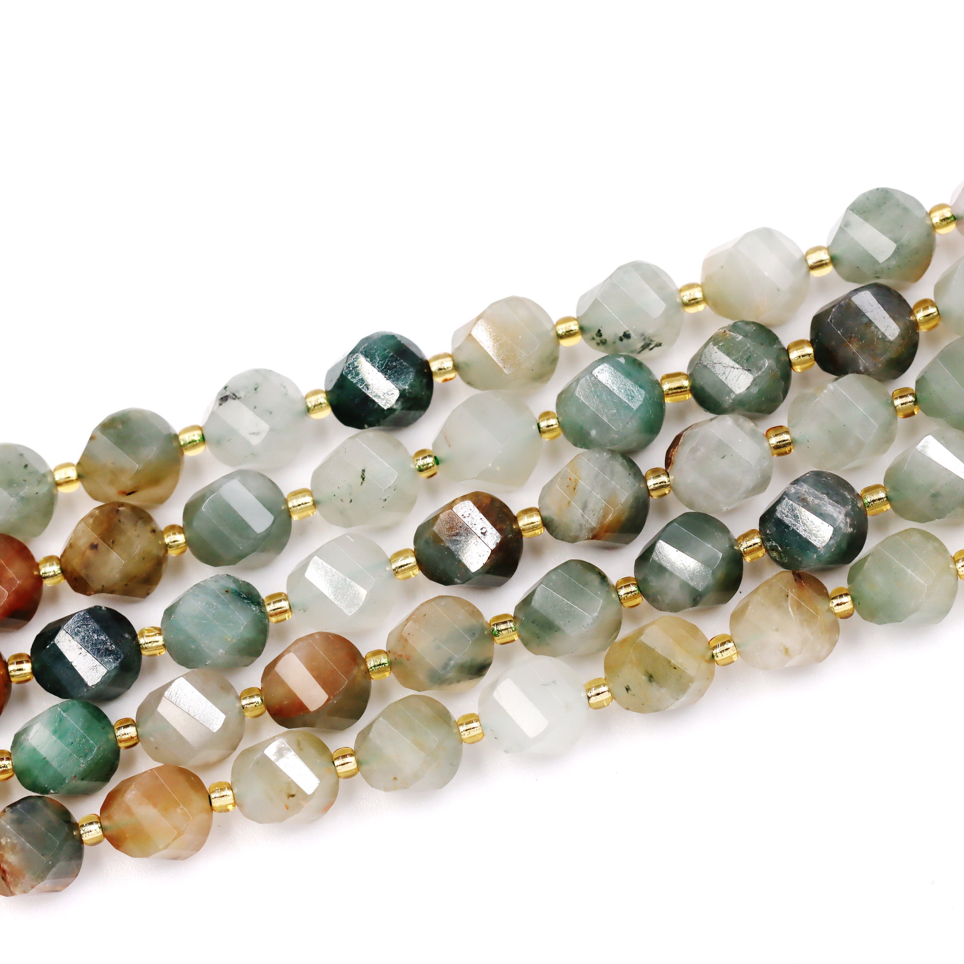 Malahill faceted S shape stone beads for jewelry making, sold per bag 5 strands inside, Sakura Jade beads