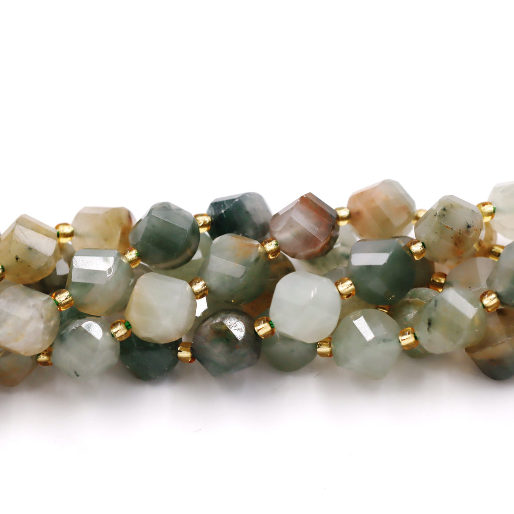 Malahill faceted S shape stone beads for jewelry making, sold per bag 5 strands inside, Sakura Jade beads
