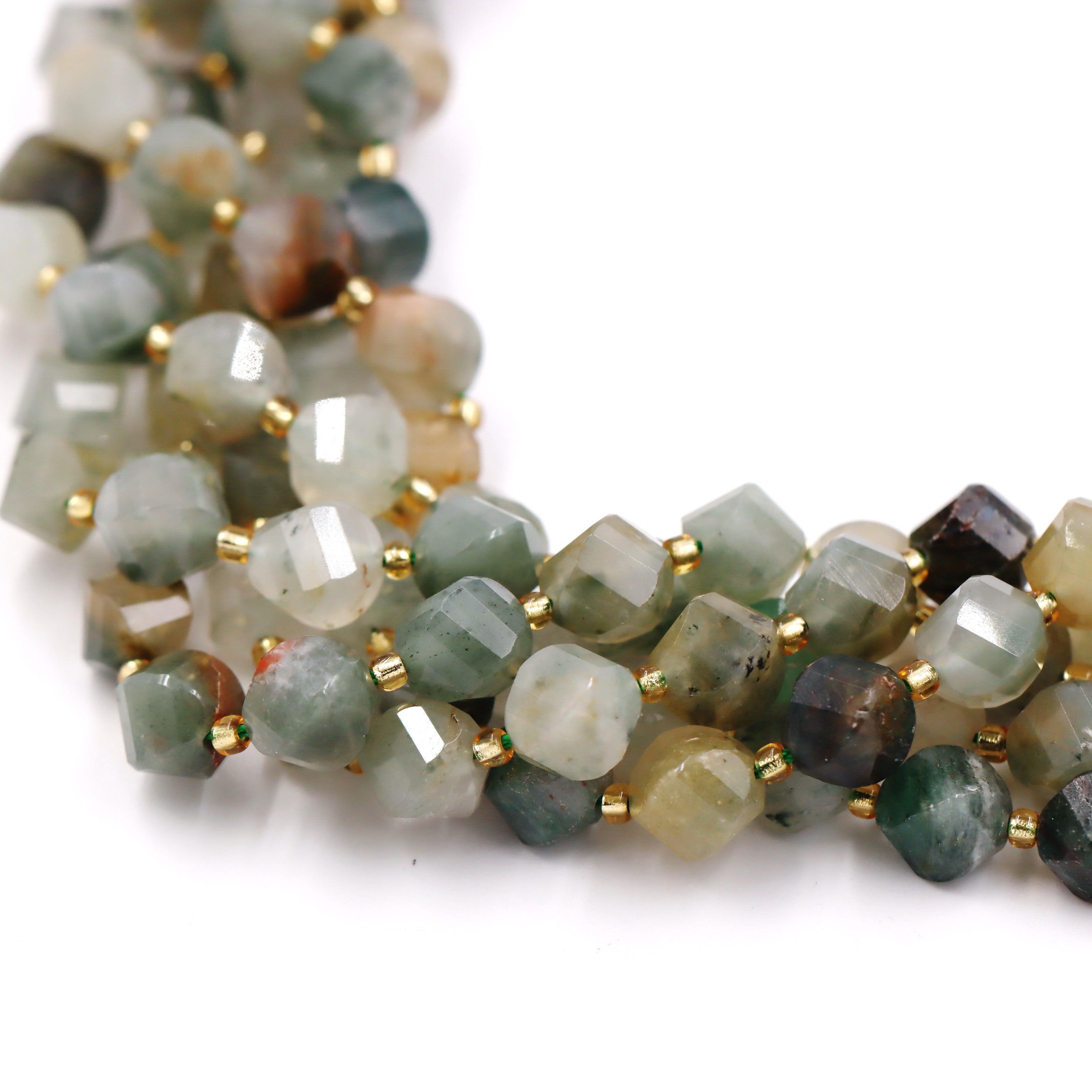 Malahill faceted S shape stone beads for jewelry making, sold per bag 5 strands inside, Sakura Jade beads