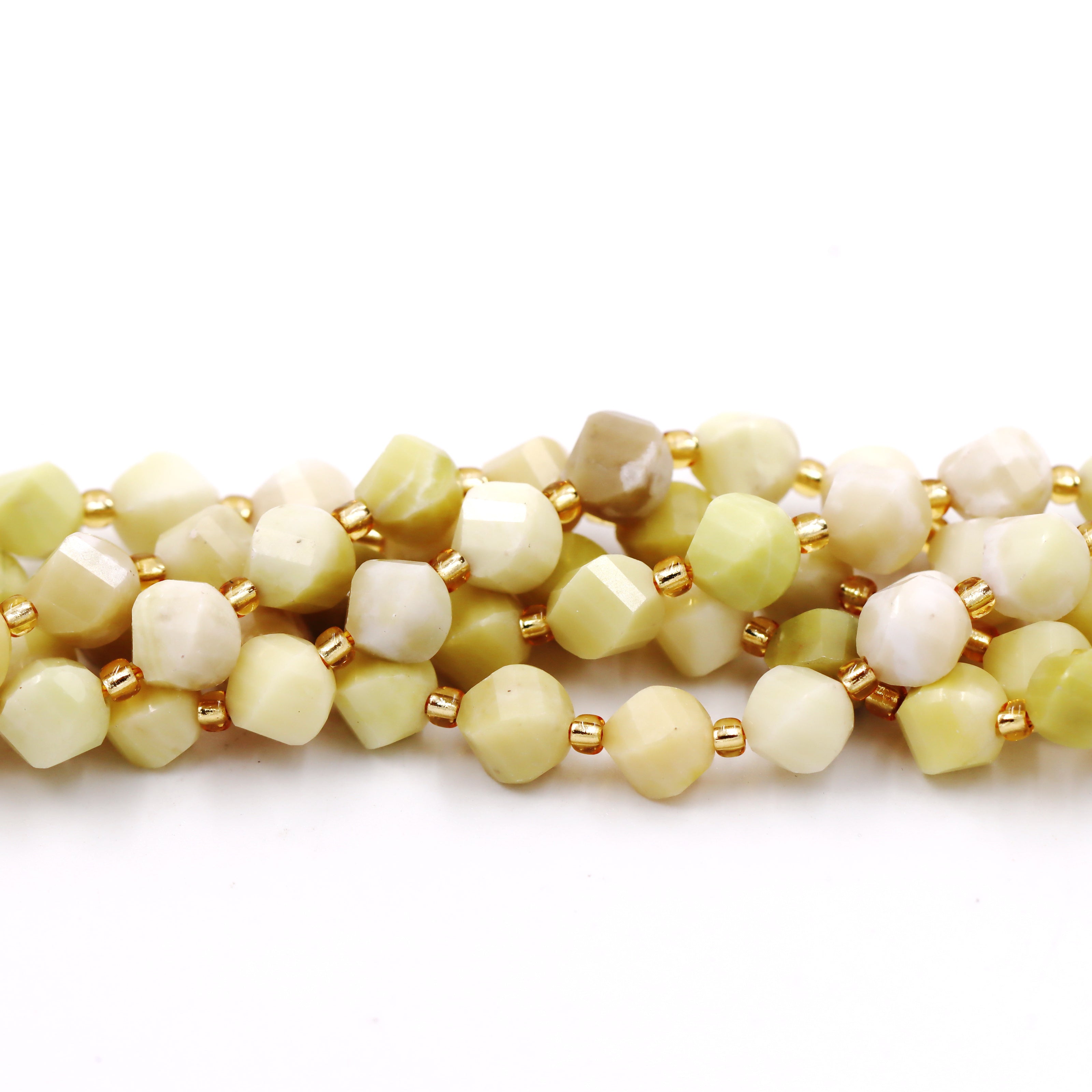 Malahill faceted S shape stone beads for jewelry making, sold per bag 5 strands inside, Butter Jade beads