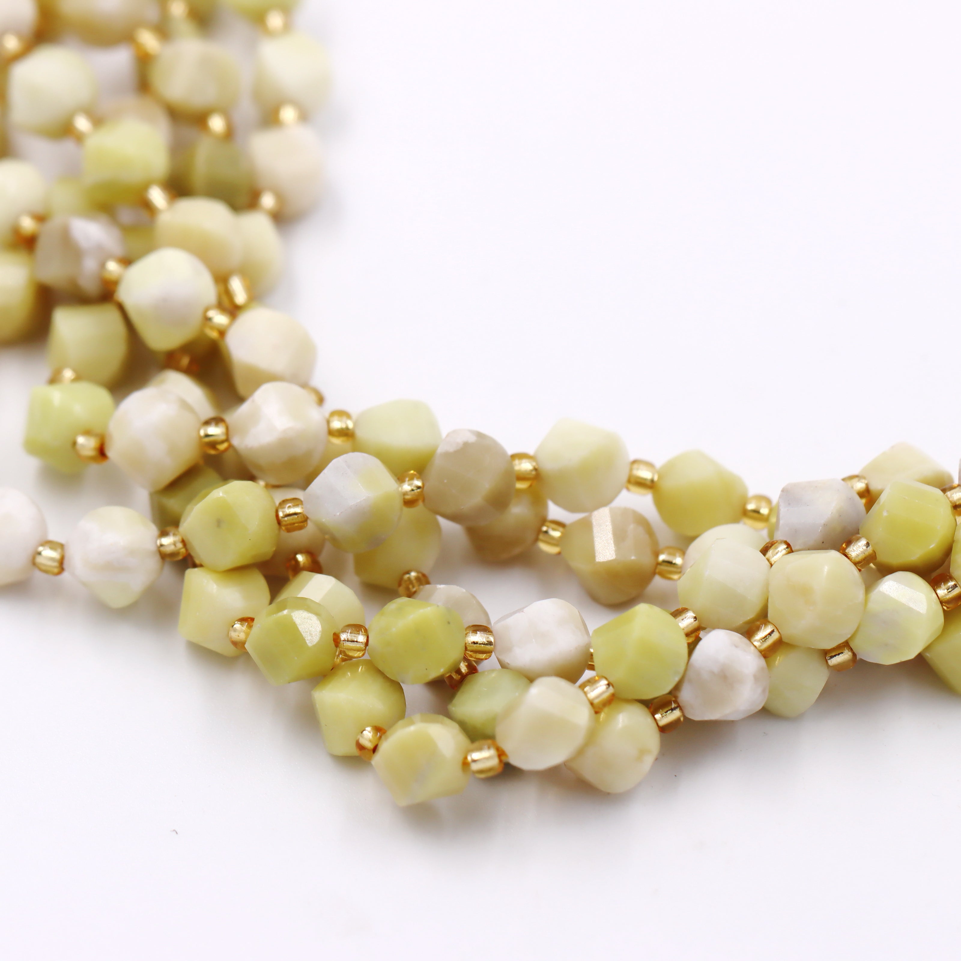 Malahill faceted S shape stone beads for jewelry making, sold per bag 5 strands inside, Butter Jade beads