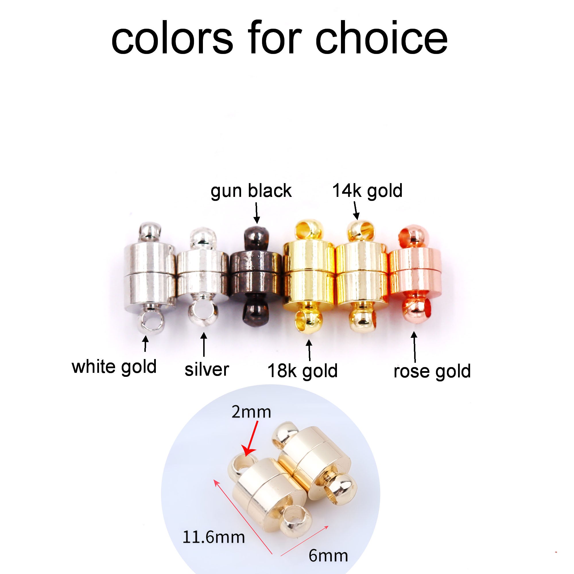 Malahill Excellent Quality Jewelry Accesory Cylindrical Clasp for Jewelry making 10 Pieces