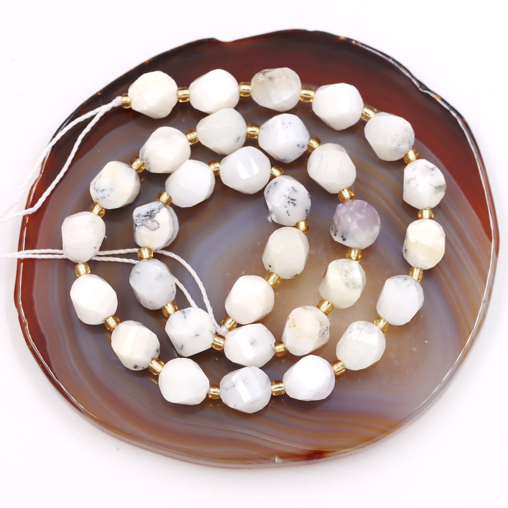 Malahill faceted S shape stone beads for jewelry making, sold per bag 5 strands inside, White Jasper beads