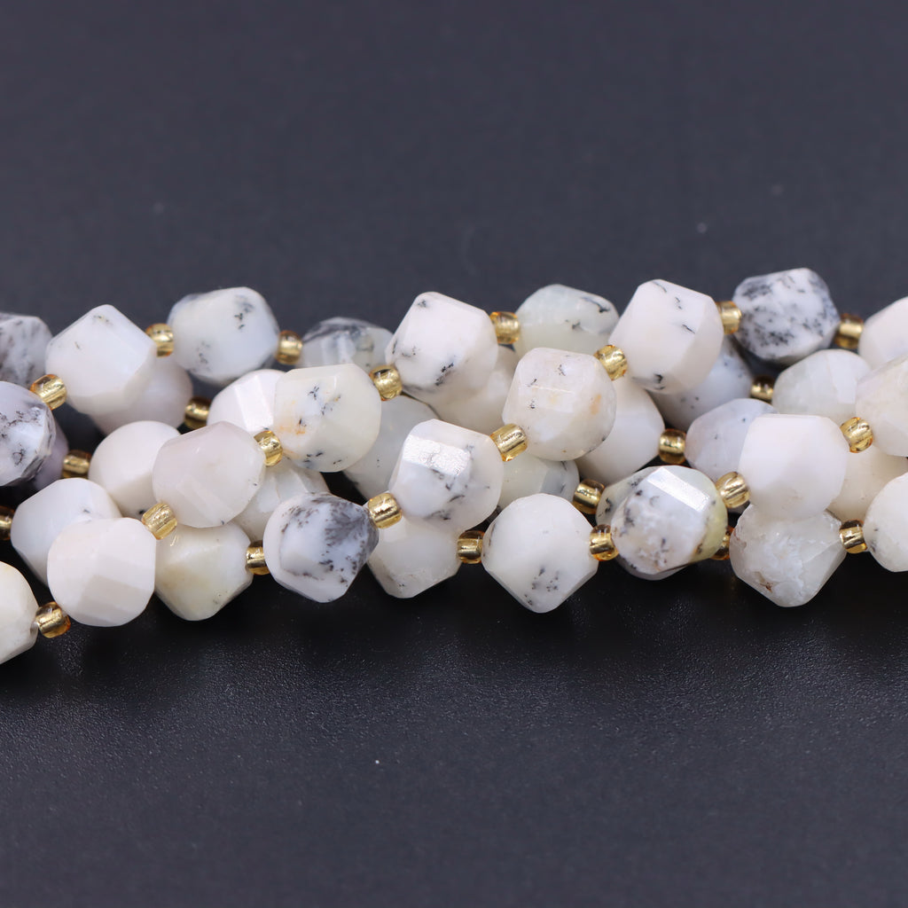 Malahill faceted S shape stone beads for jewelry making, sold per bag 5 strands inside, White Jasper beads