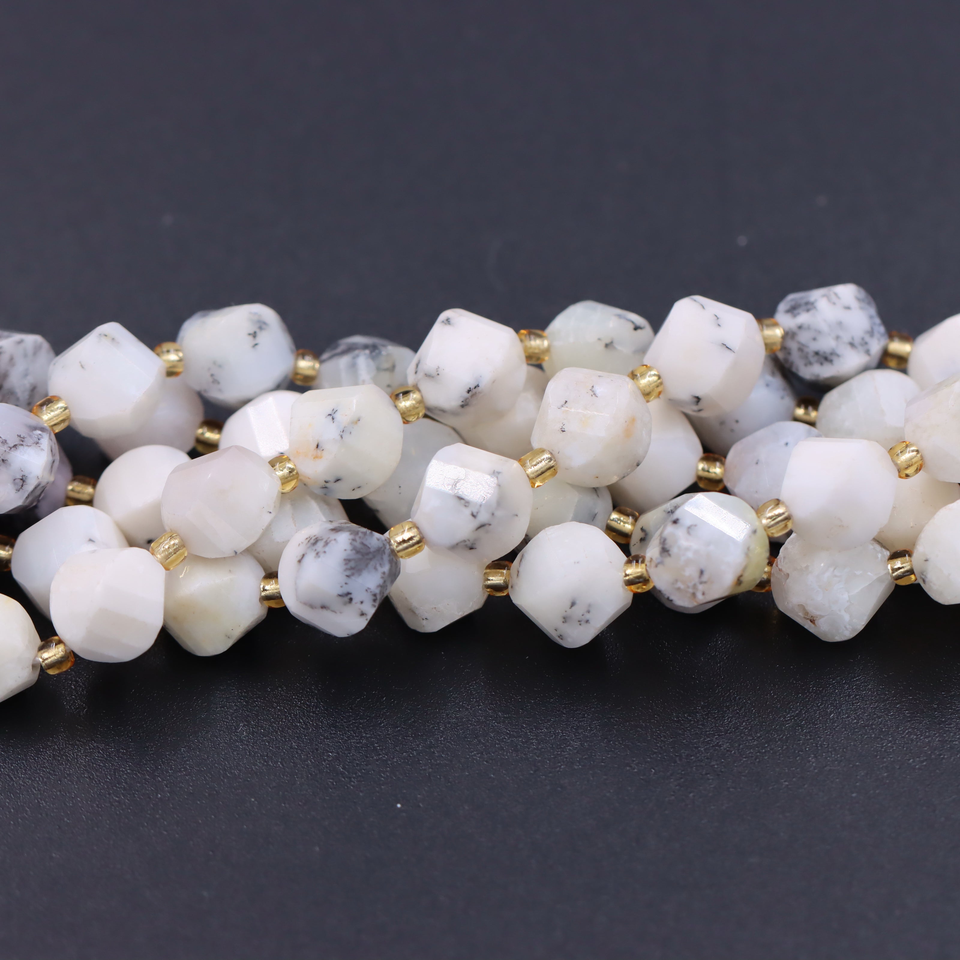 Malahill faceted S shape stone beads for jewelry making, sold per bag 5 strands inside, White Jasper beads