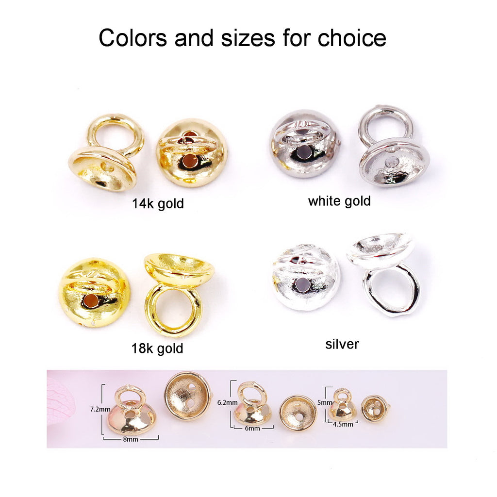 Malahill excellent quality jewelry findings end caps for jewelry making 50 pieces