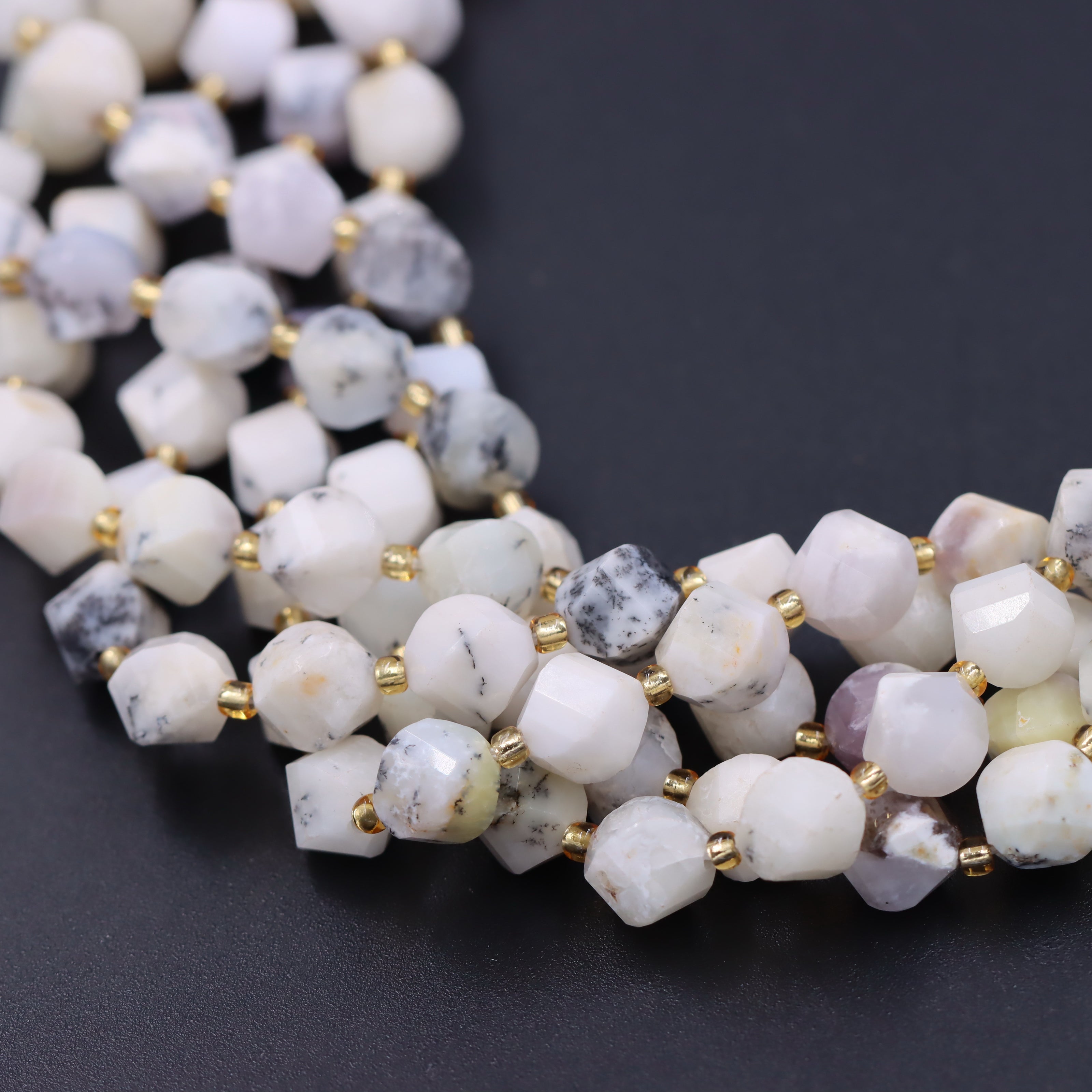 Malahill faceted S shape stone beads for jewelry making, sold per bag 5 strands inside, White Jasper beads