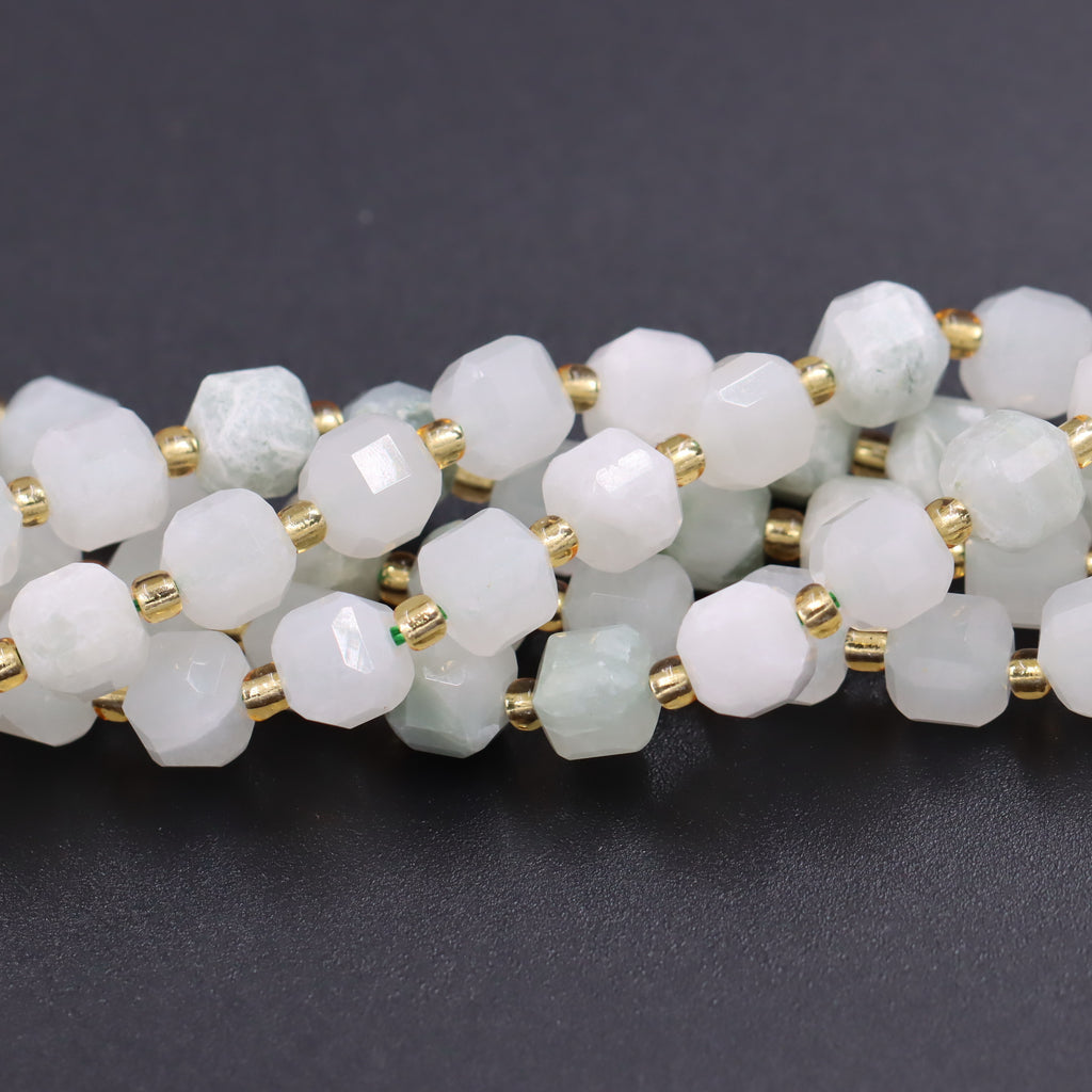 Malahill faceted cube stone beads for jewelry making, sold per bag 5 strands inside, Burmar Jade beads