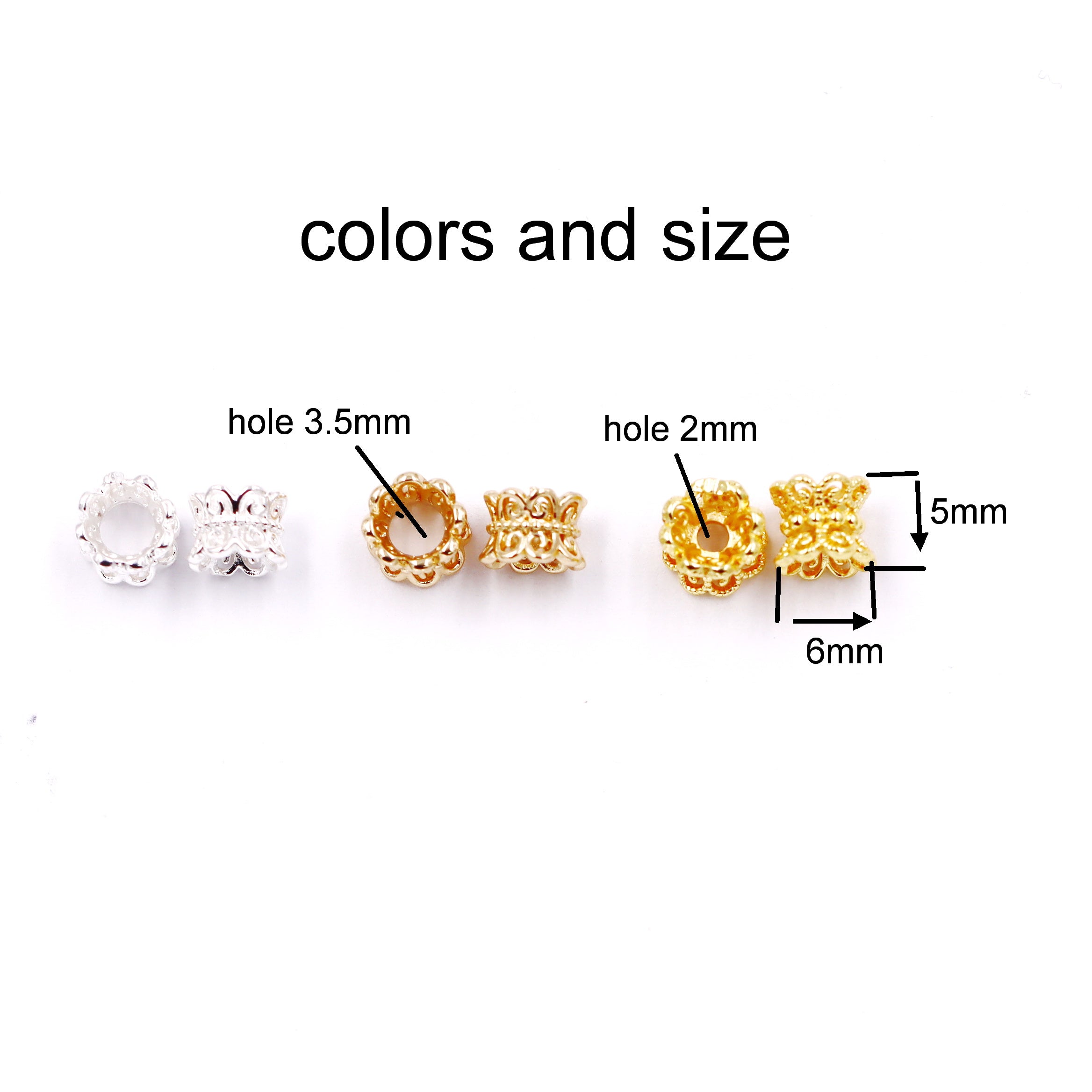 Malahill excellent quality brass spacer beads for jewelry making, sold per box 50 pieces inside