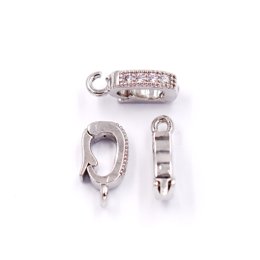 Malahill excellent quality jewelry findings cubic zirconia bail for jewelry making 2.5*7mm, sold 30 pieces per bag