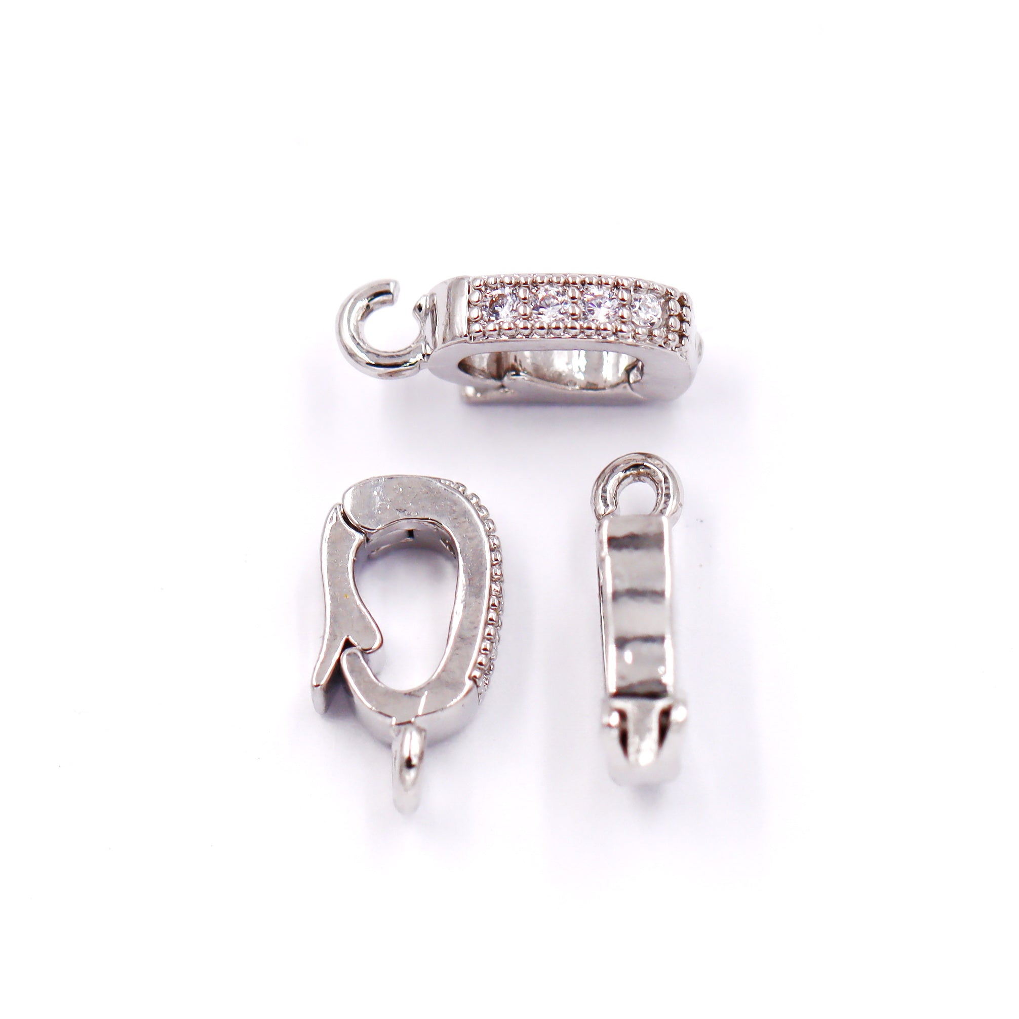 Malahill excellent quality jewelry findings cubic zirconia bail for jewelry making 2.5*7mm, sold 30 pieces per bag