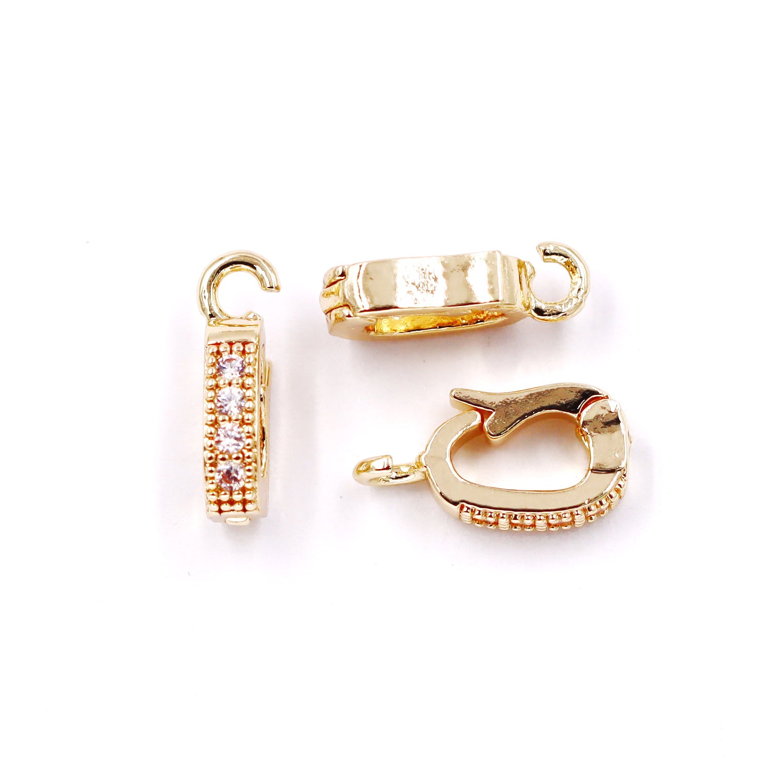 Malahill excellent quality jewelry findings cubic zirconia bail for jewelry making 2.5*7mm, sold 30 pieces per bag