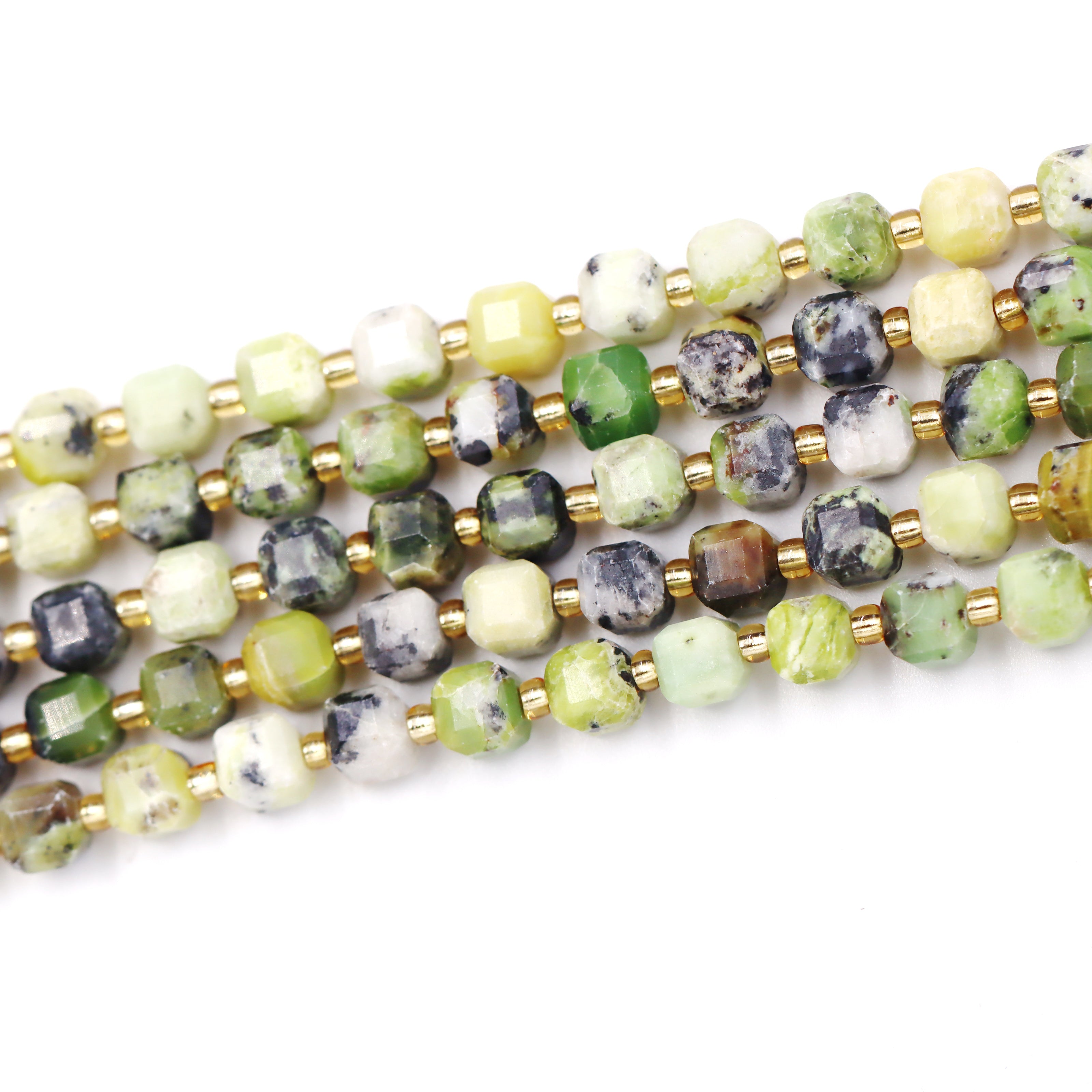 Malahill faceted cube stone beads for jewelry making, sold per bag 5 strands inside, Australia Jade beads