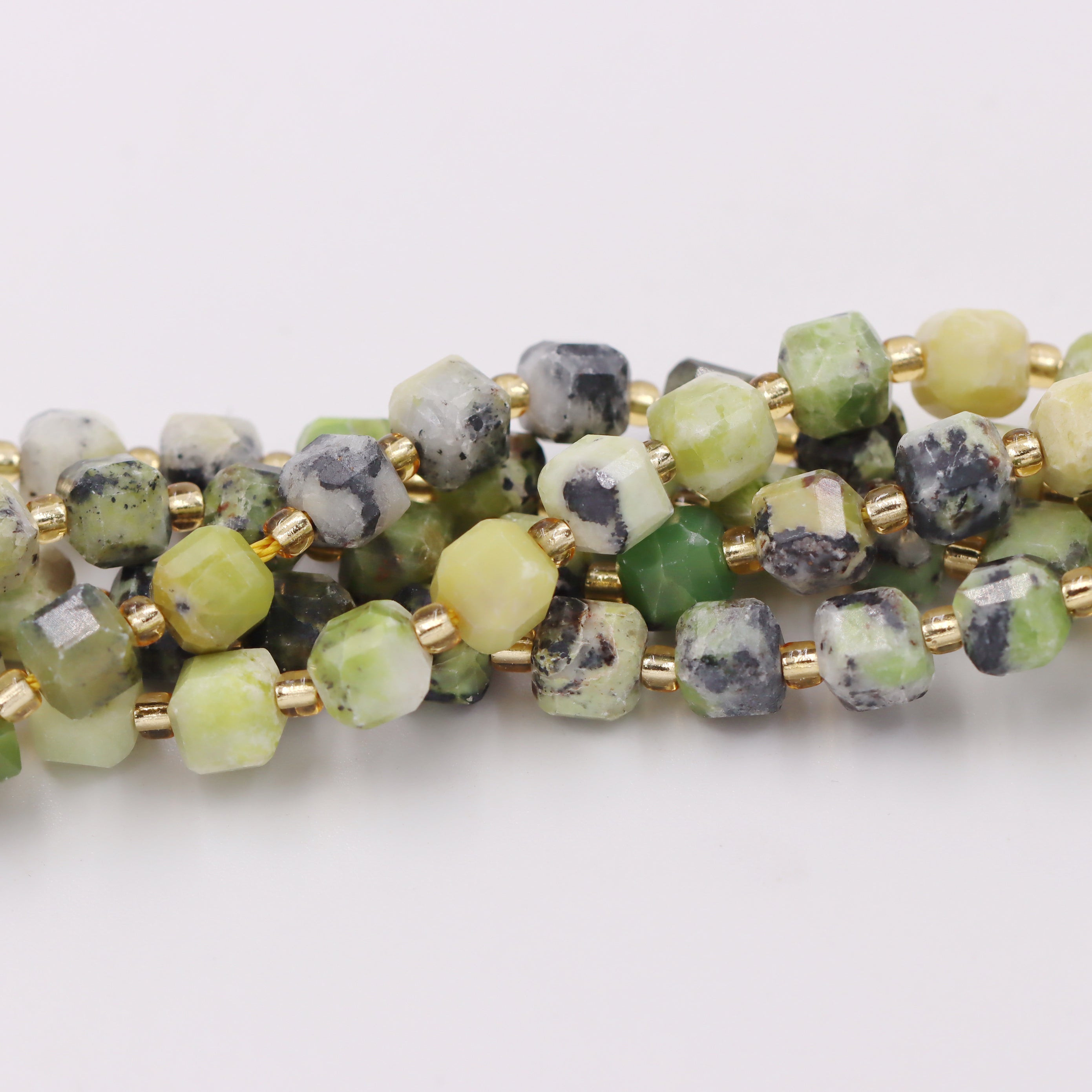 Malahill faceted cube stone beads for jewelry making, sold per bag 5 strands inside, Australia Jade beads