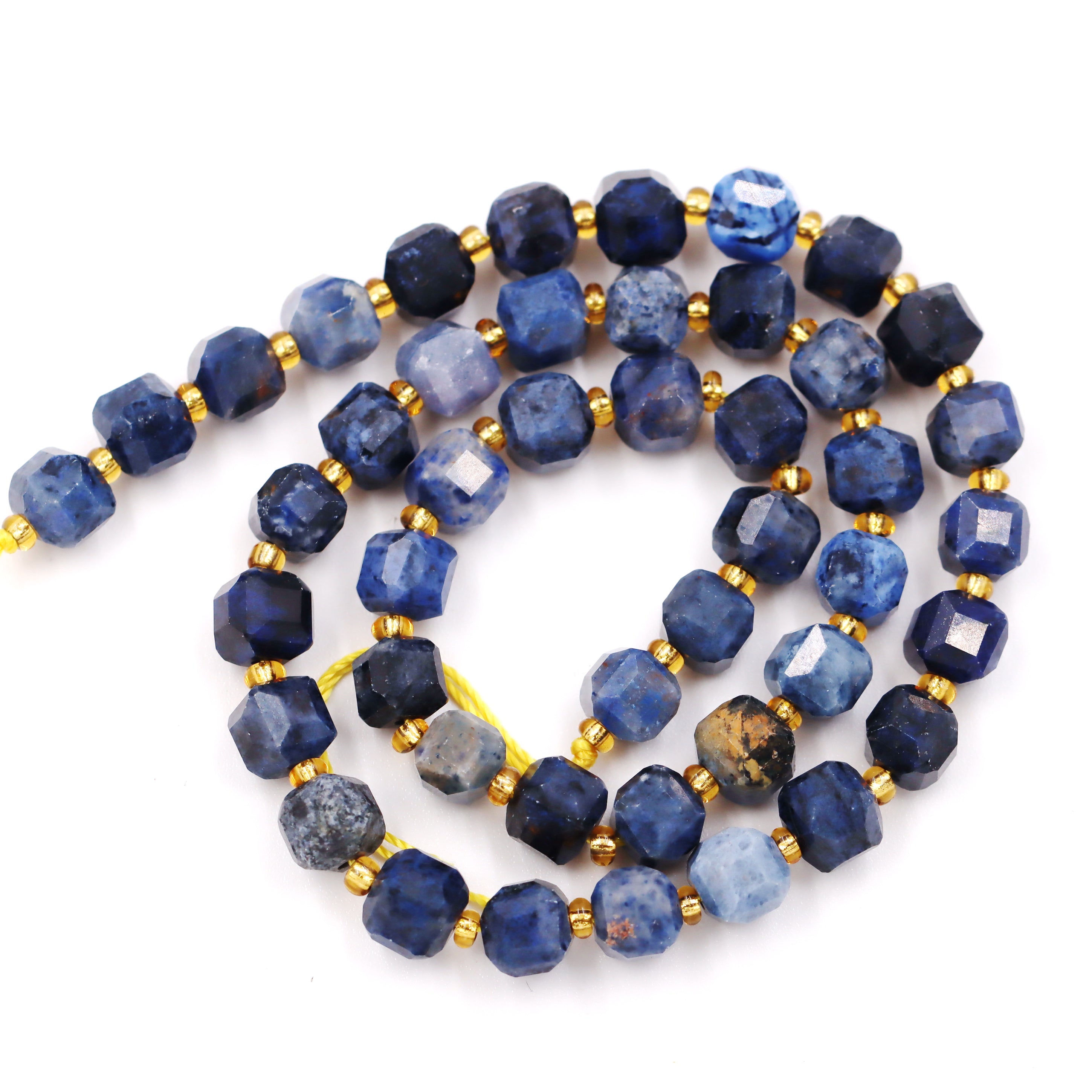 Malahill faceted cube stone beads for jewelry making, sold per bag 5 strands inside, Dumortierite beads
